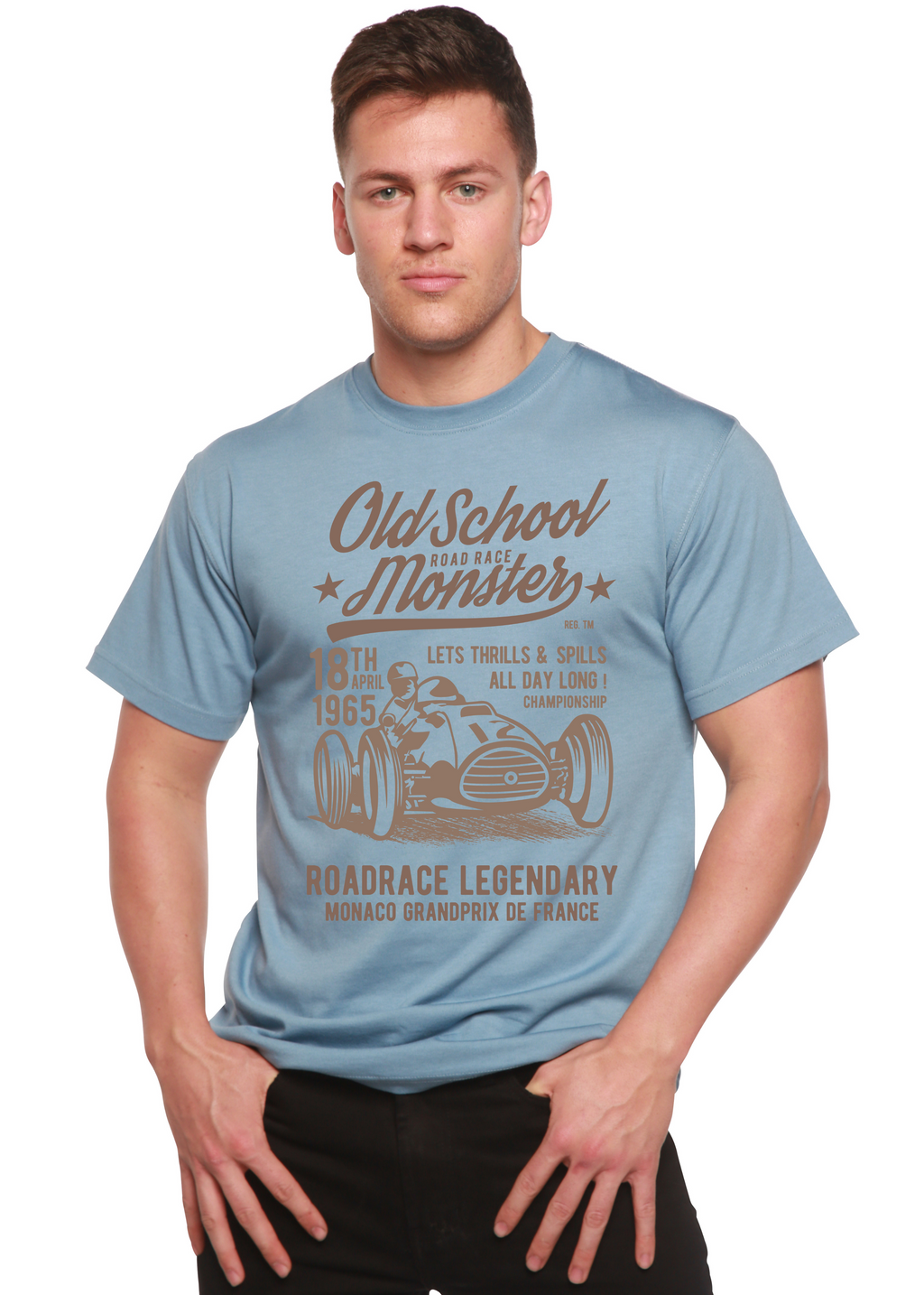 Old School Road Spun Bamboo® Men's Bamboo Viscose/Organic Cotton Short Sleeve Graphic T-Shirt - The7Letter