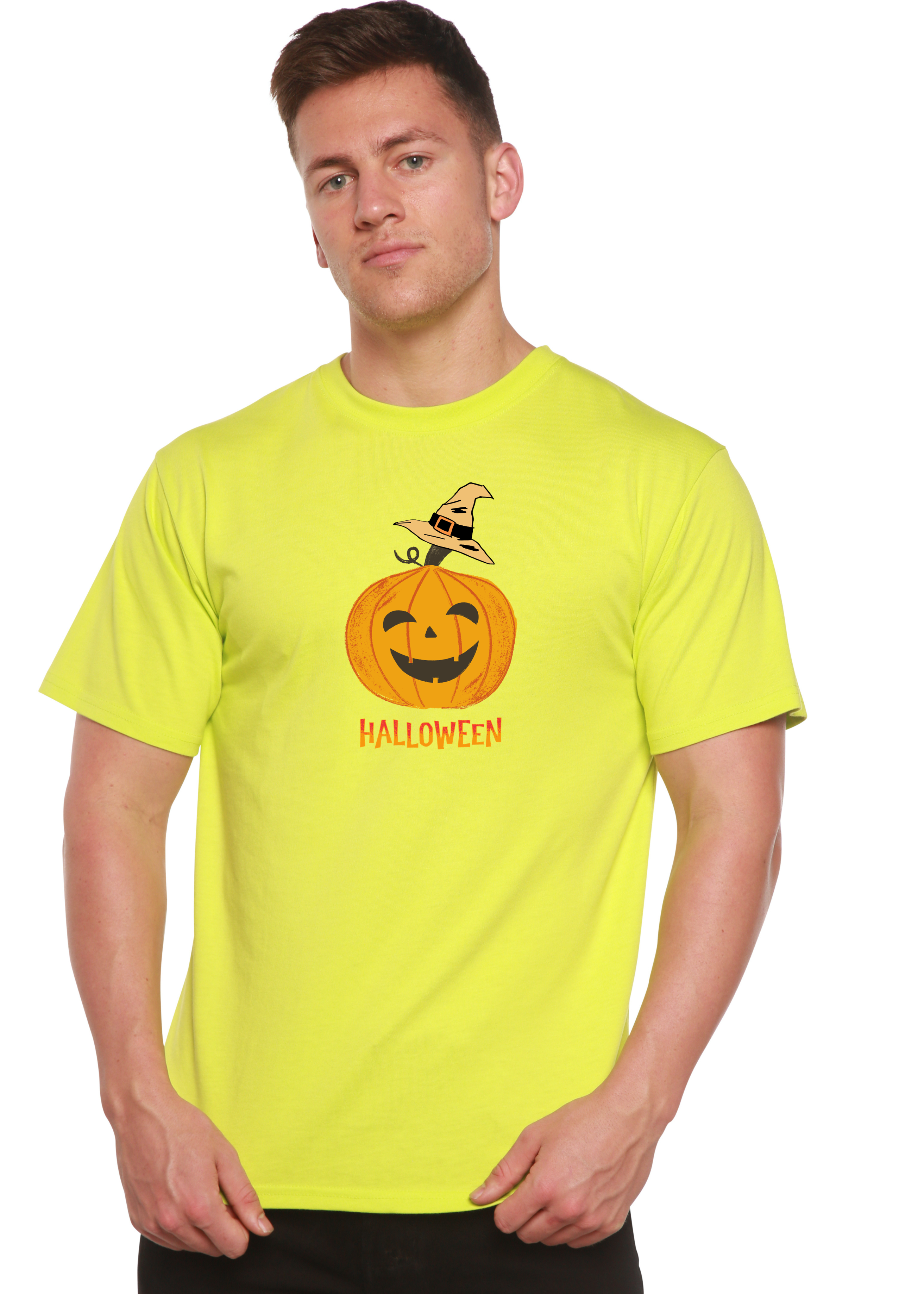 Halloween Pumpkin Unisex Bamboo Viscose/Organic Cotton Short Sleeve Graphic T-Shirt - The7Letter