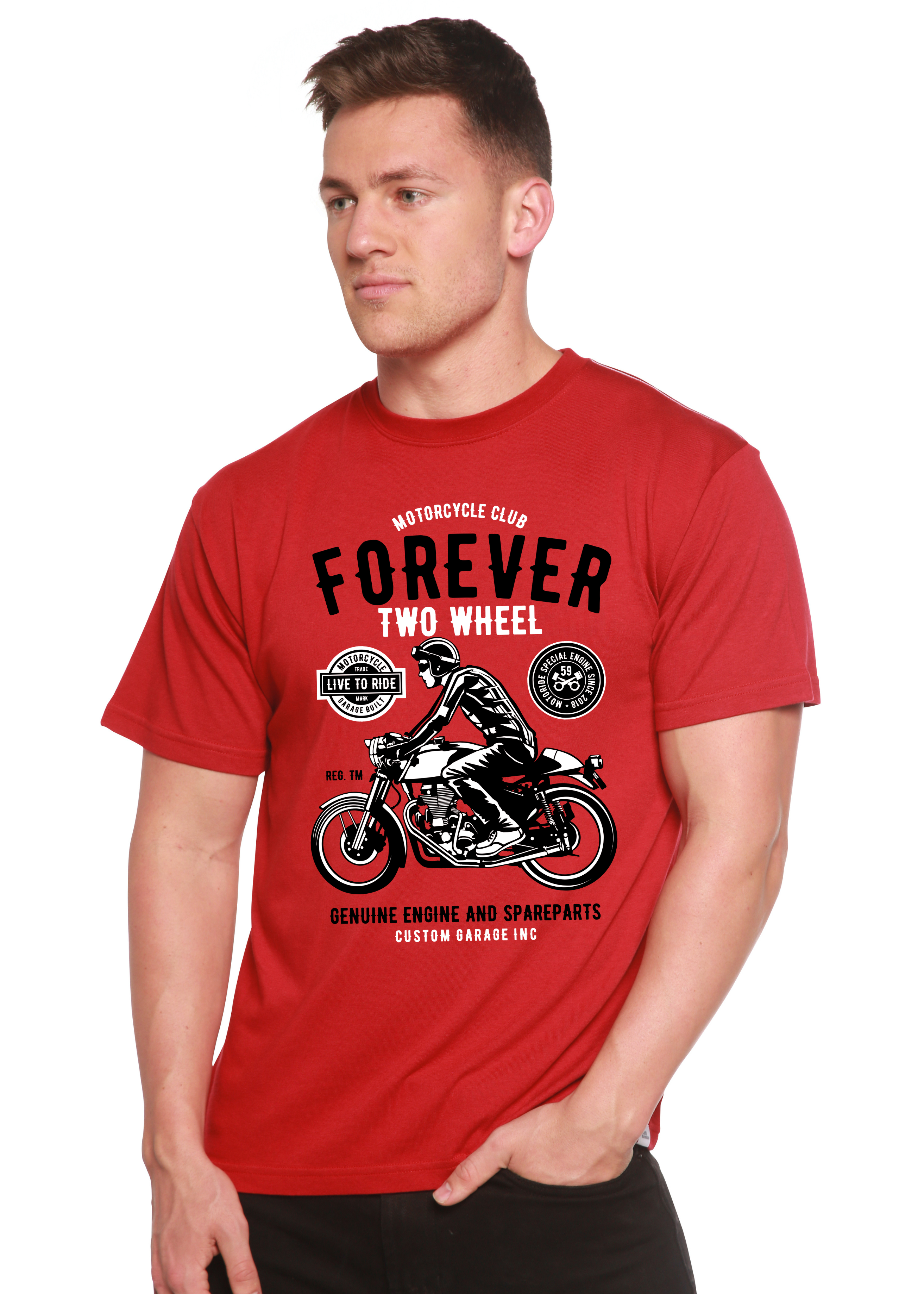 Forever Two Wheel Men's Bamboo Viscose/Organic Cotton Short Sleeve Graphic T-Shirt - The7Letter