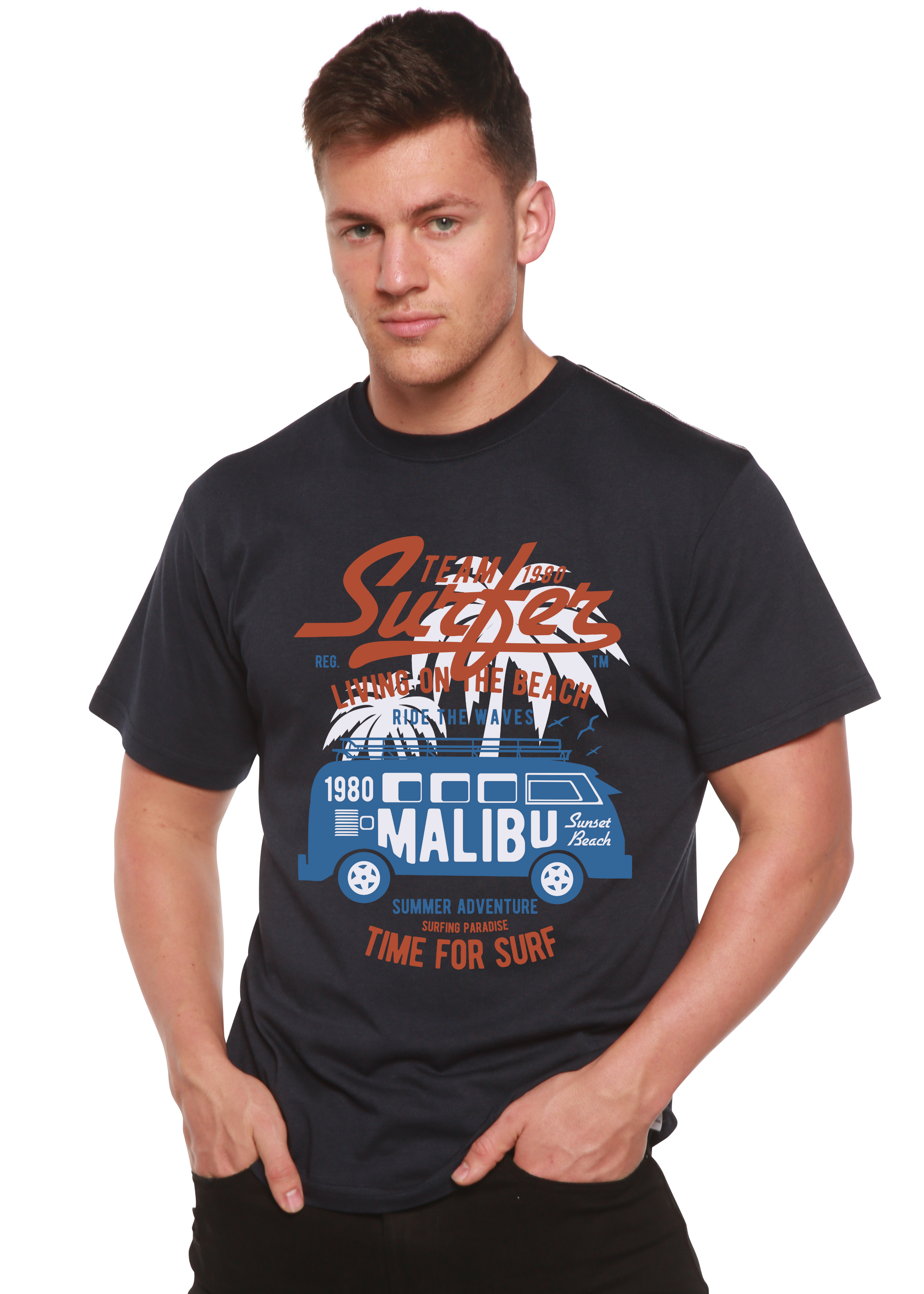 Team Surfer Spun Bamboo® Men's Bamboo Viscose/Organic Cotton Short Sleeve Graphic T-Shirt - The7Letter