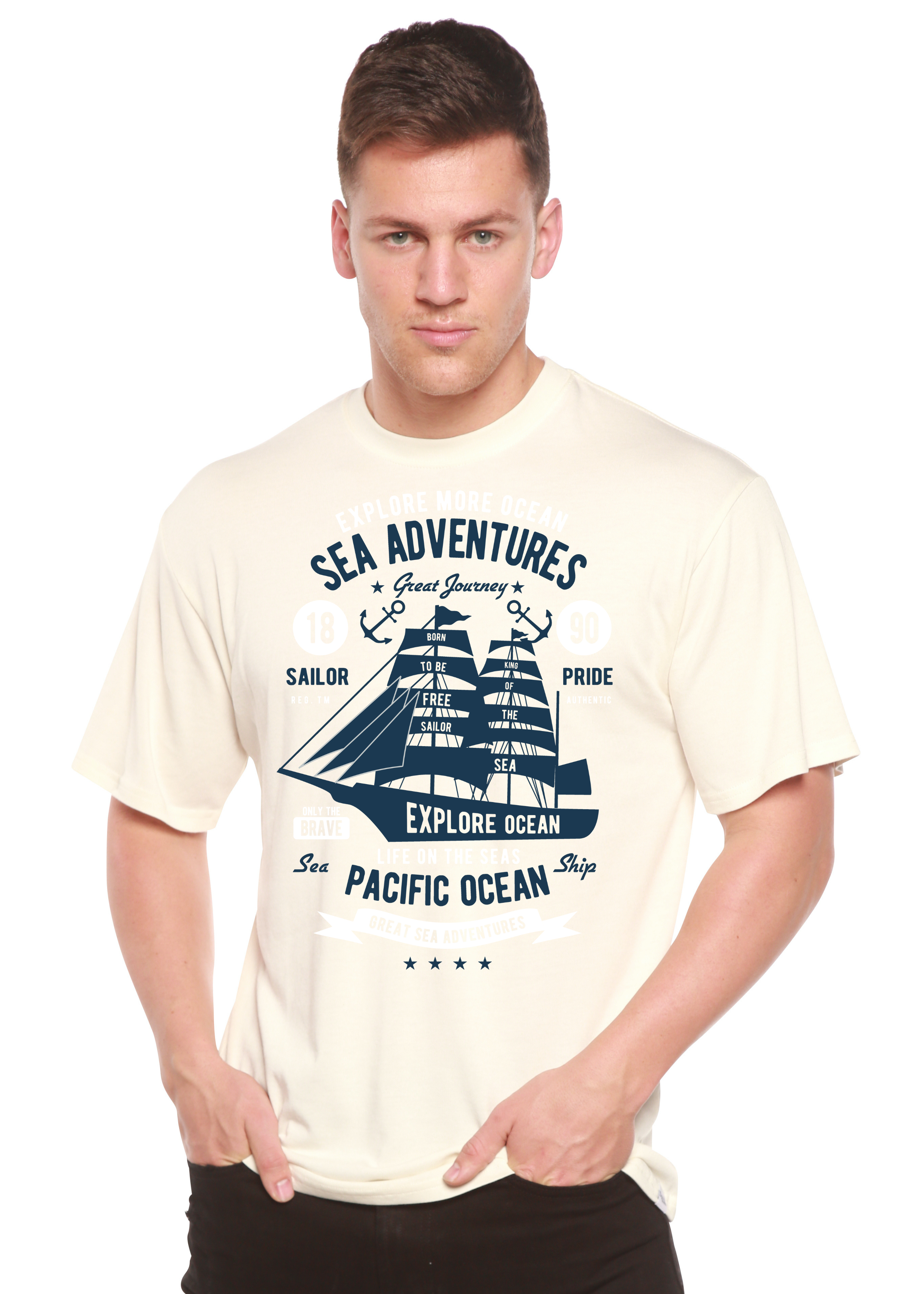 Sea Adventures Spun Bamboo® Men's Bamboo Viscose/Organic Cotton Short Sleeve Graphic T-Shirt - The7Letter