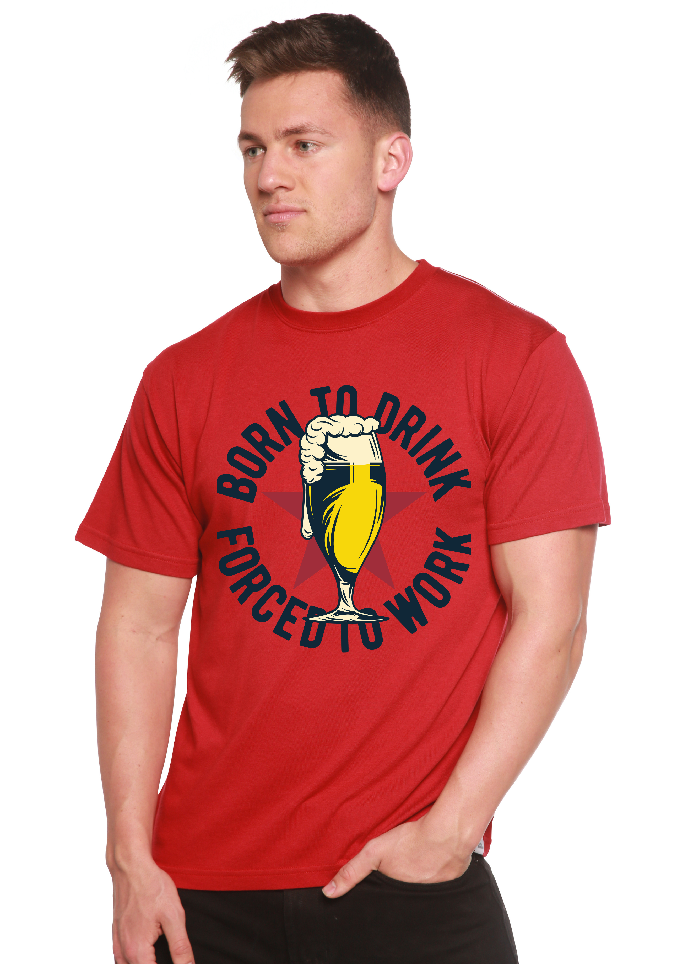 Born to Drink Men's Bamboo Viscose/Organic Cotton Short Sleeve Graphic T-Shirt - The7Letter