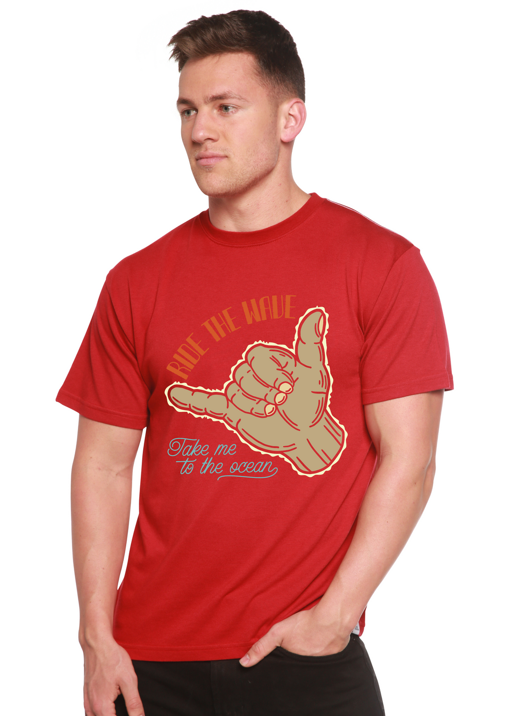 Ride The Wave Men's Bamboo Viscose/Organic Cotton Short Sleeve Graphic T-Shirt - The7Letter