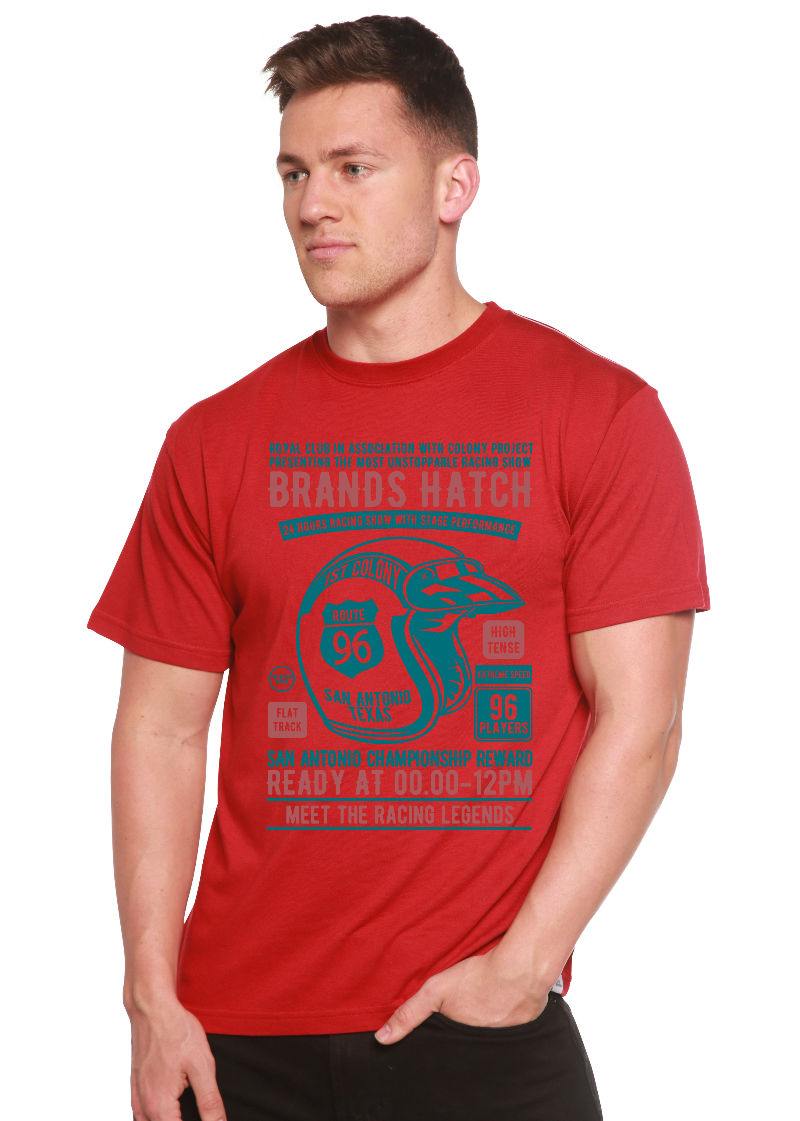 Brands Hatch Men's Bamboo Viscose/Organic Cotton Short Sleeve Graphic T-Shirt - The7Letter