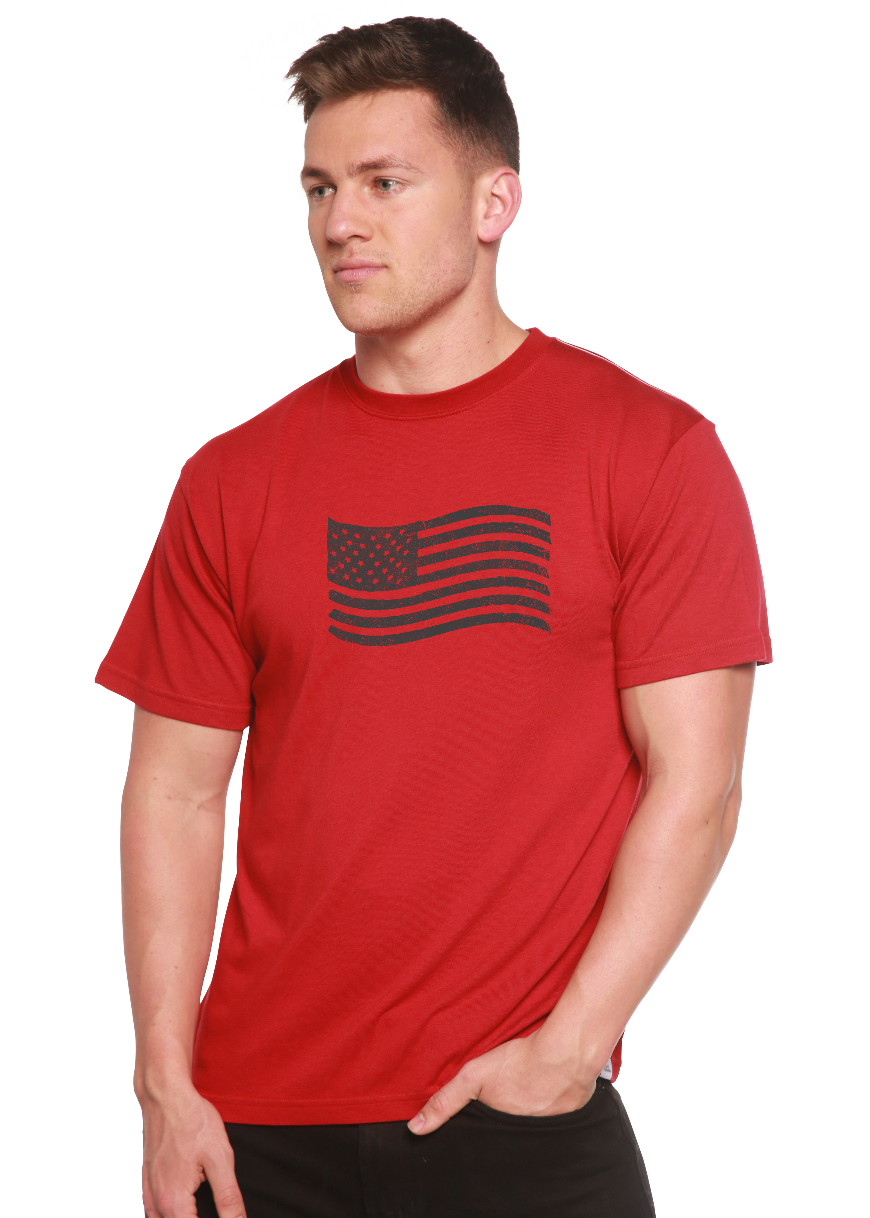 American Flag Men's Bamboo Short Sleeve Graphic T-Shirt - The7Letter