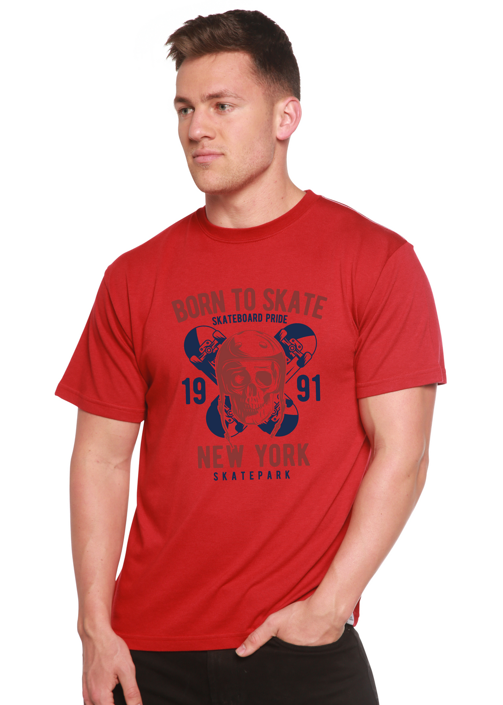 Born To Skate 1991 New York Men's Bamboo Viscose/Organic Cotton Short Sleeve Graphic T-Shirt - The7Letter