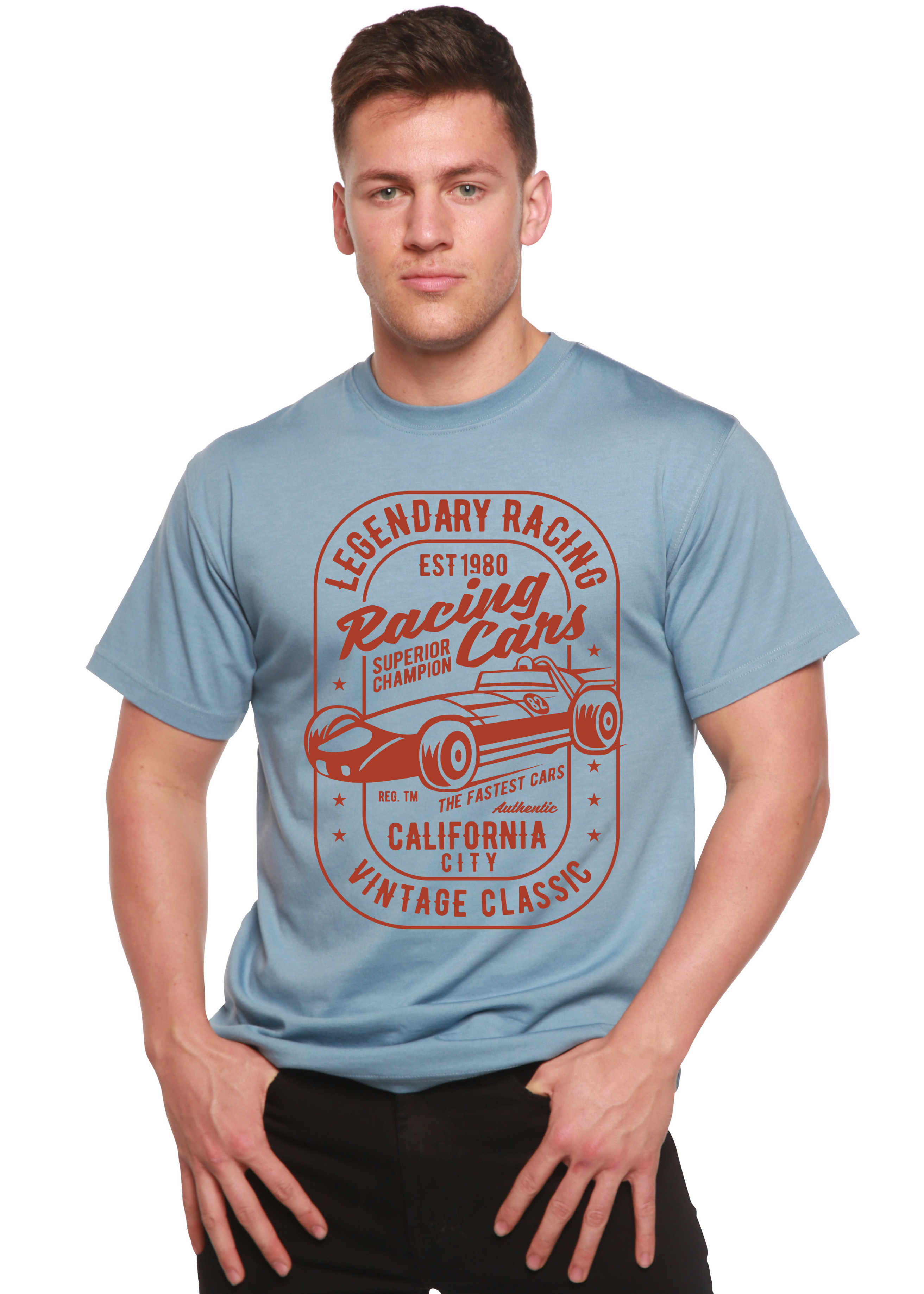 Legendary Racing Cars Men's Bamboo Viscose/Organic Cotton Short Sleeve Graphic T-Shirt - The7Letter