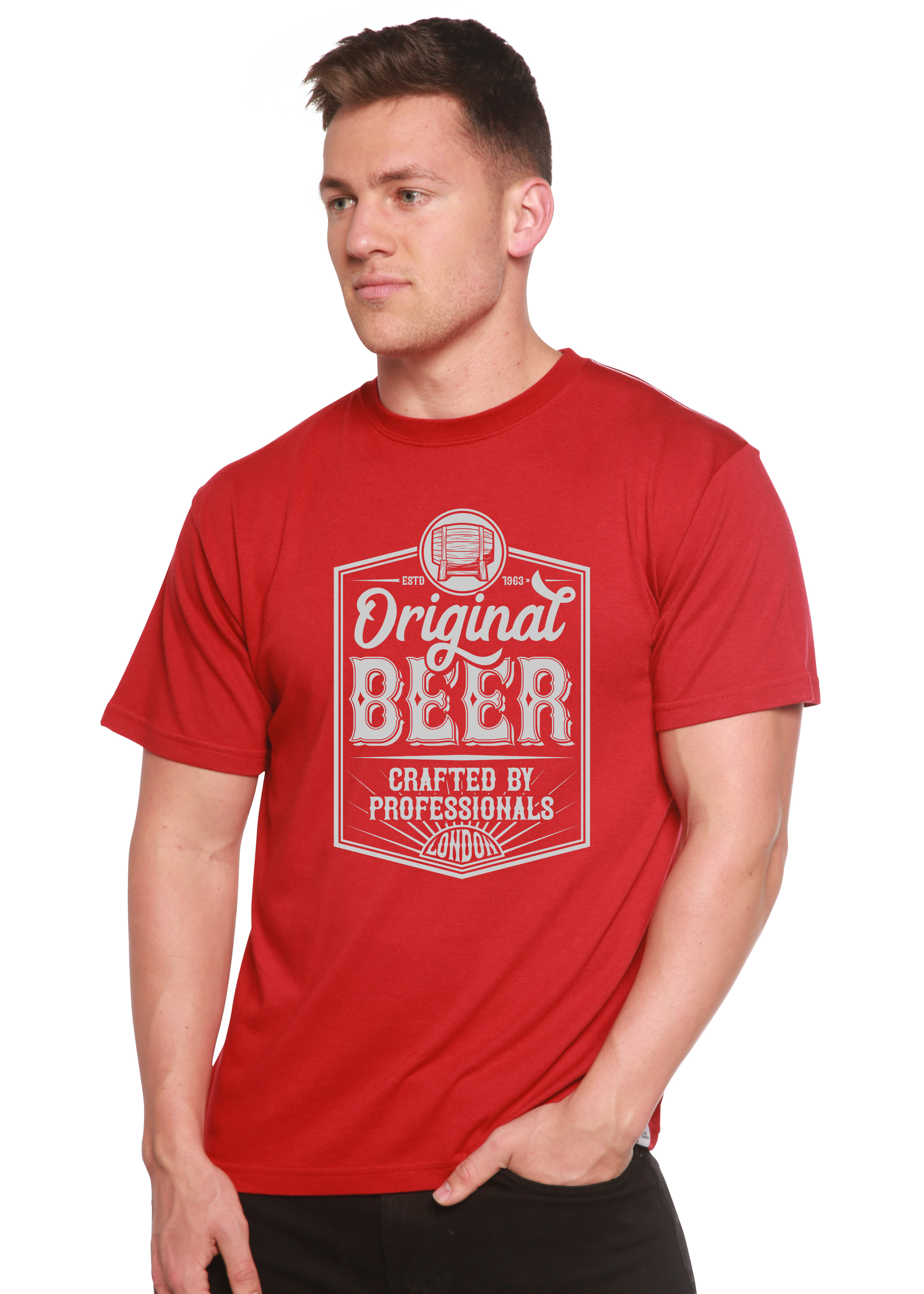 Original Beer Men's Bamboo Viscose/Organic Cotton Short Sleeve Graphic T-Shirt - The7Letter