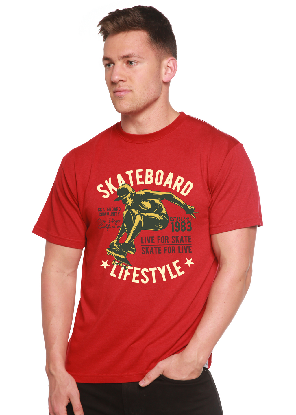 Skateboard Lifestyle Men's Bamboo Viscose/Organic Cotton Short Sleeve Graphic T-Shirt - The7Letter