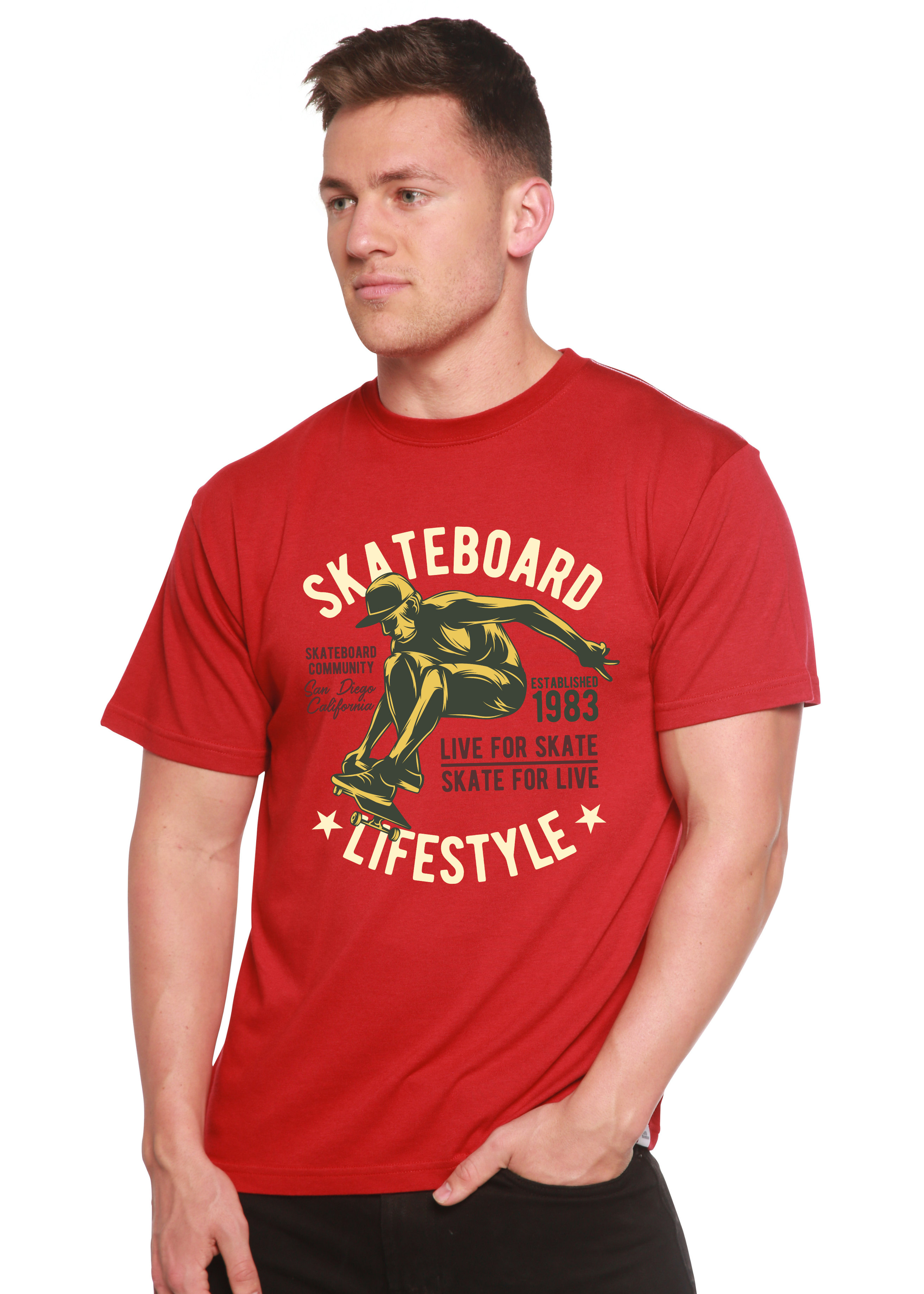 Skateboard Lifestyle Men's Bamboo Viscose/Organic Cotton Short Sleeve Graphic T-Shirt - The7Letter