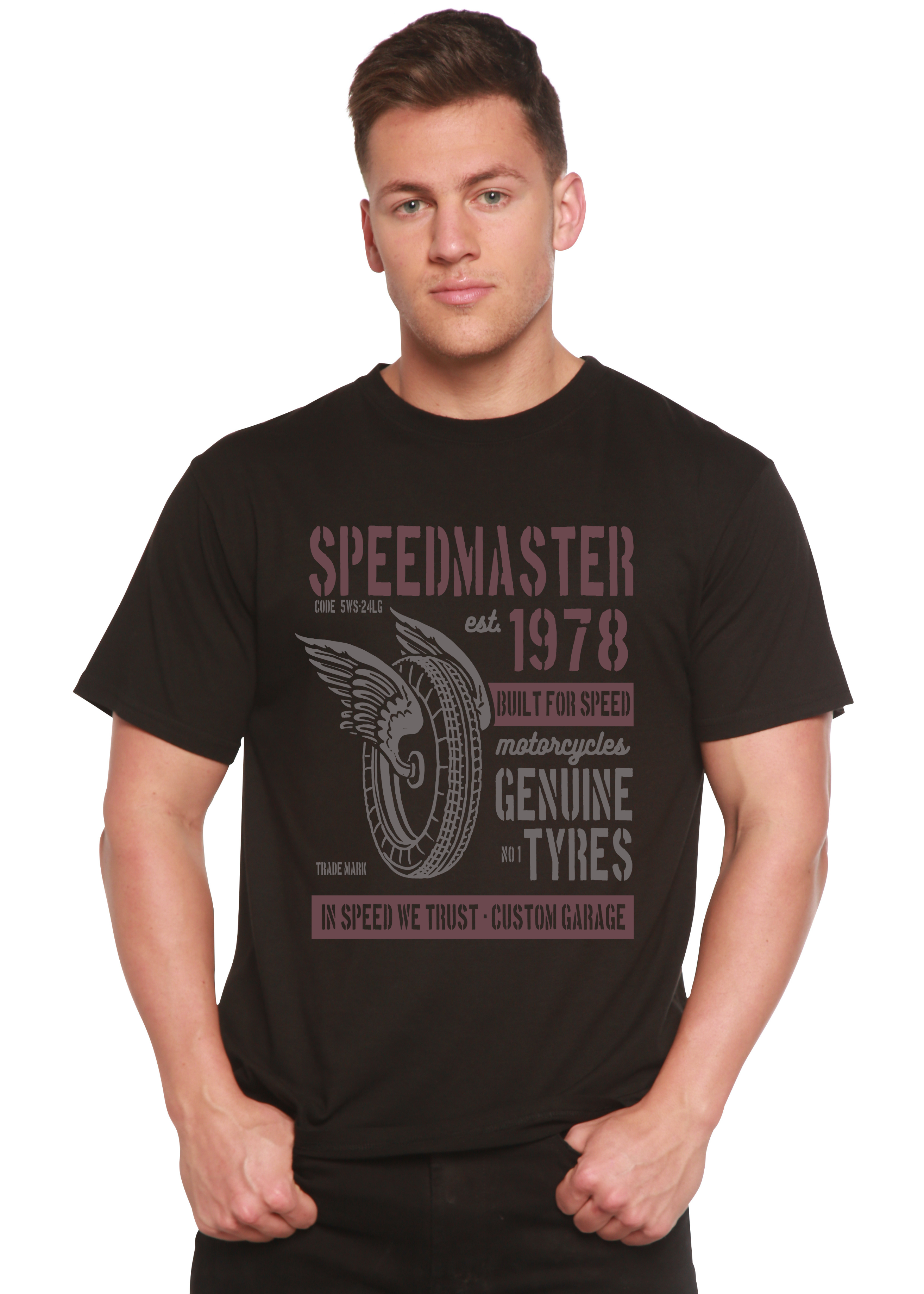 Speed Master Spun Bamboo® Men's Bamboo Viscose/Organic Cotton Short Sleeve Graphic T-Shirt - The7Letter