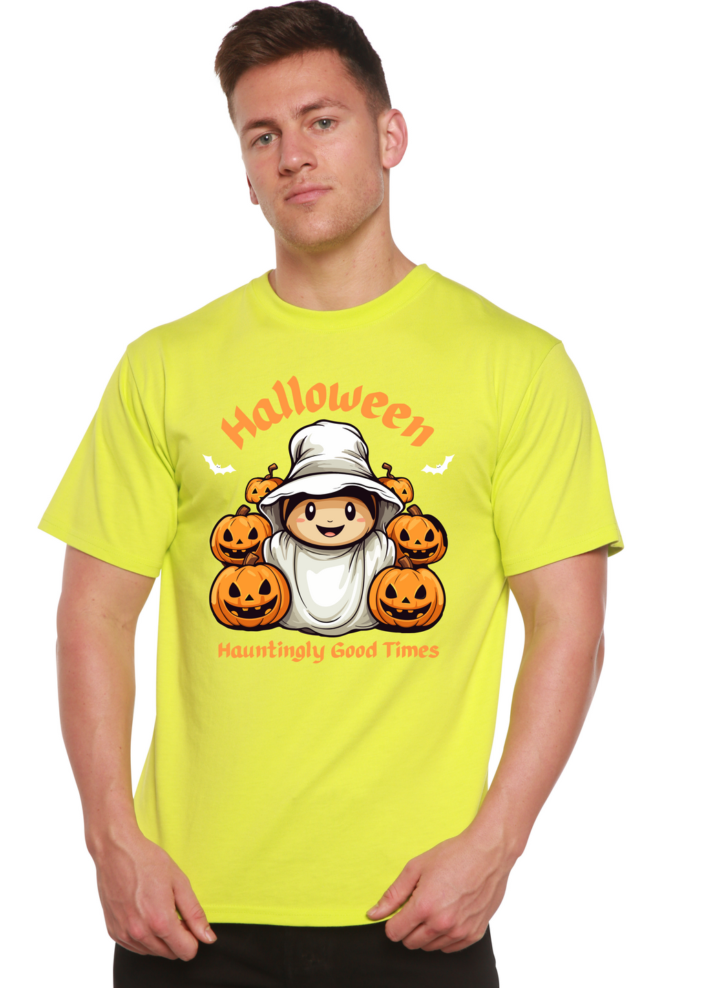 Halloween Hauntingly Good Times Day Men's Bamboo Viscose/Organic Cotton Short Sleeve Graphic T-Shirt - The7Letter