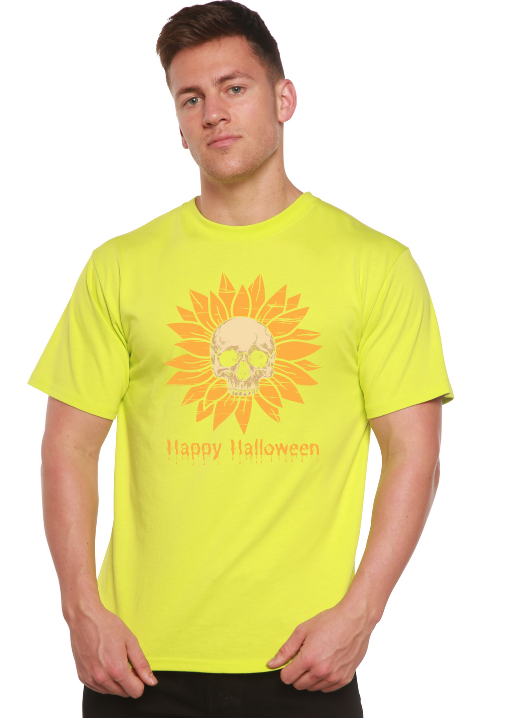 Happy Halloween Day Men's Bamboo Viscose/Organic Cotton Short Sleeve Graphic T-Shirt - The7Letter