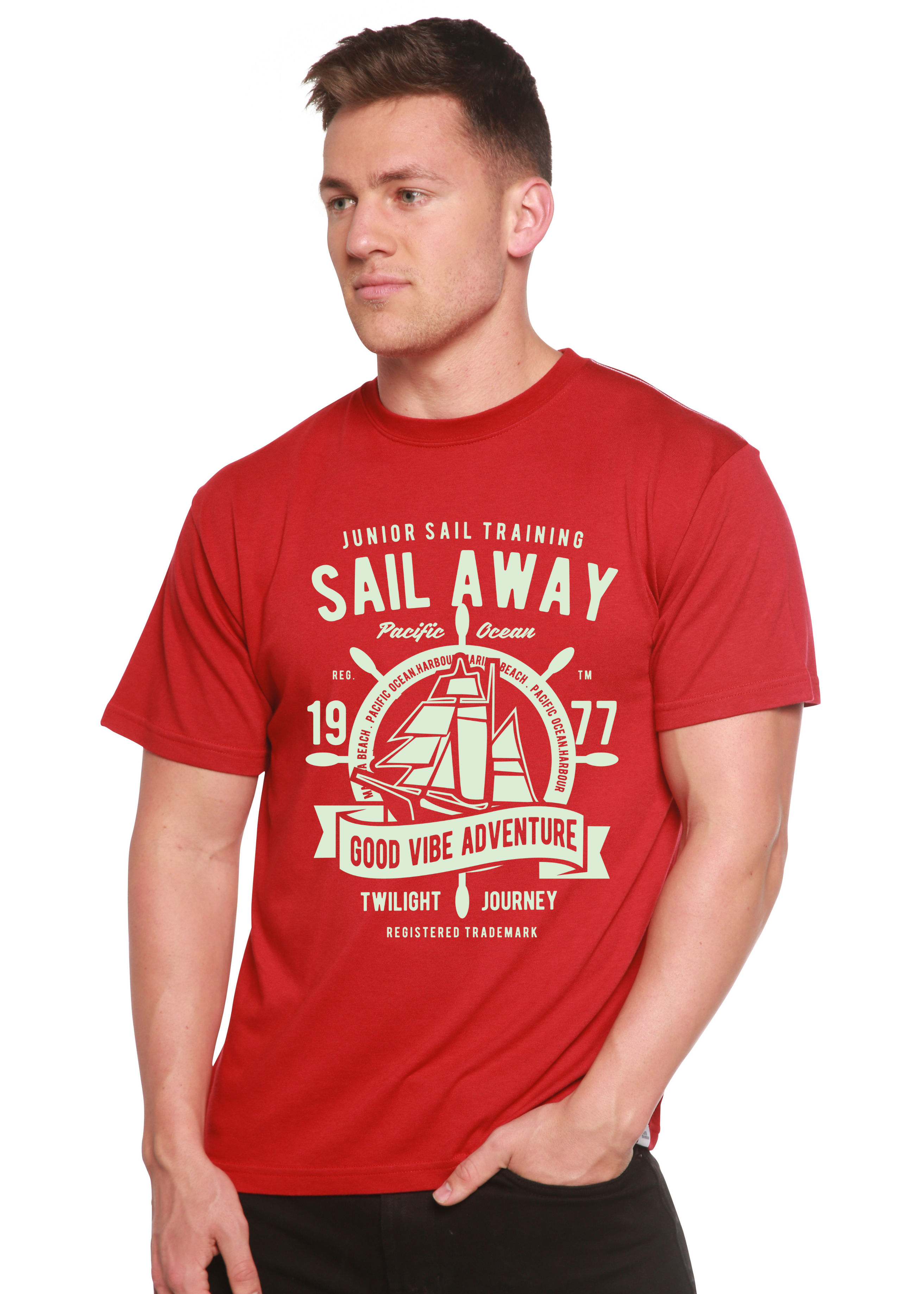 Sail Away Spun Bamboo® Men's Bamboo Viscose/Organic Cotton Short Sleeve Graphic T-Shirt - The7Letter