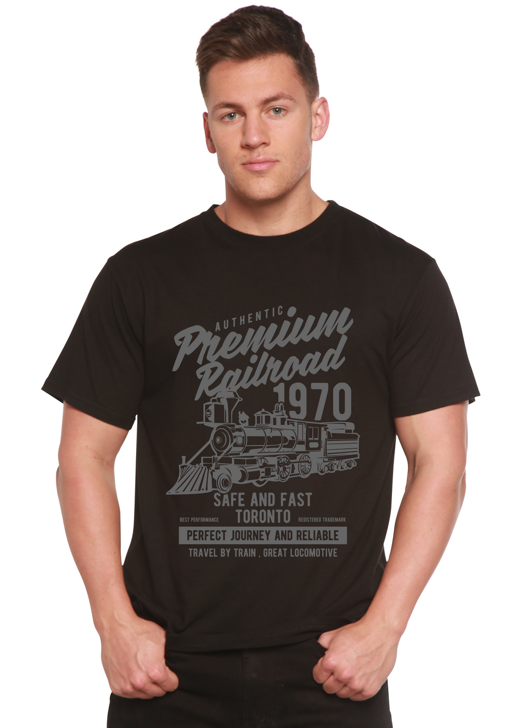 Premium Railroad Spun Bamboo® Men's Bamboo Viscose/Organic Cotton Short Sleeve Graphic T-Shirt - The7Letter
