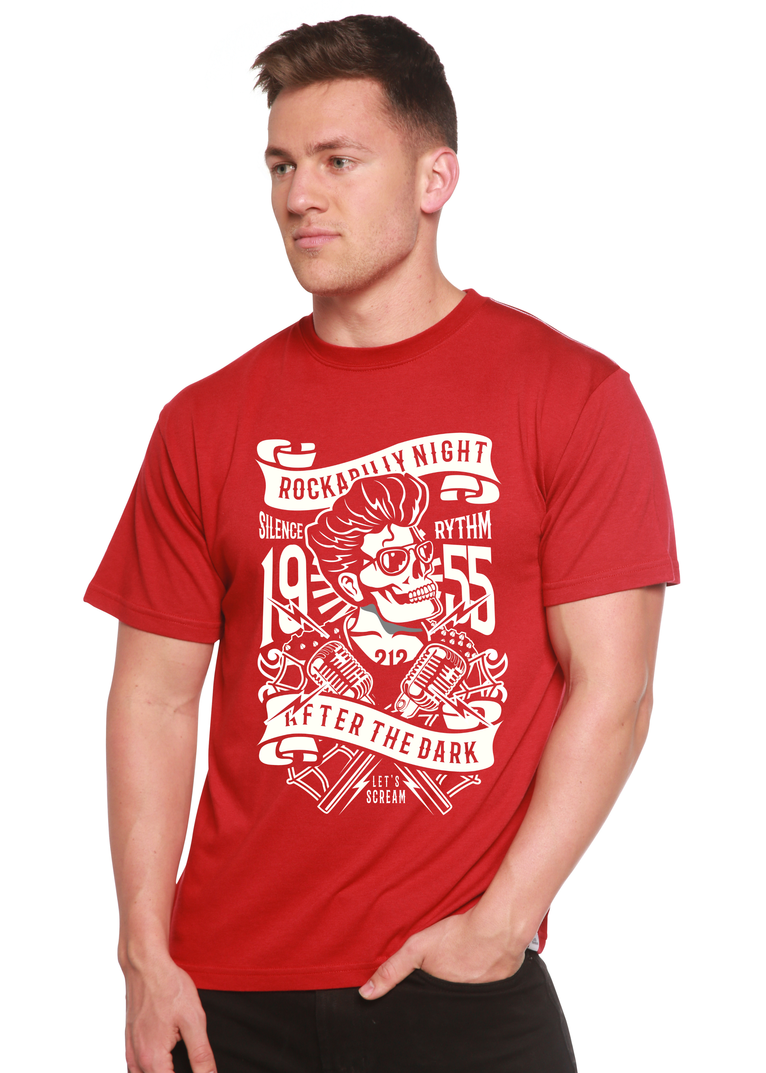 Rockabilly Night Spun Bamboo® Men's Bamboo Viscose/Organic Cotton Short Sleeve Graphic T-Shirt - The7Letter