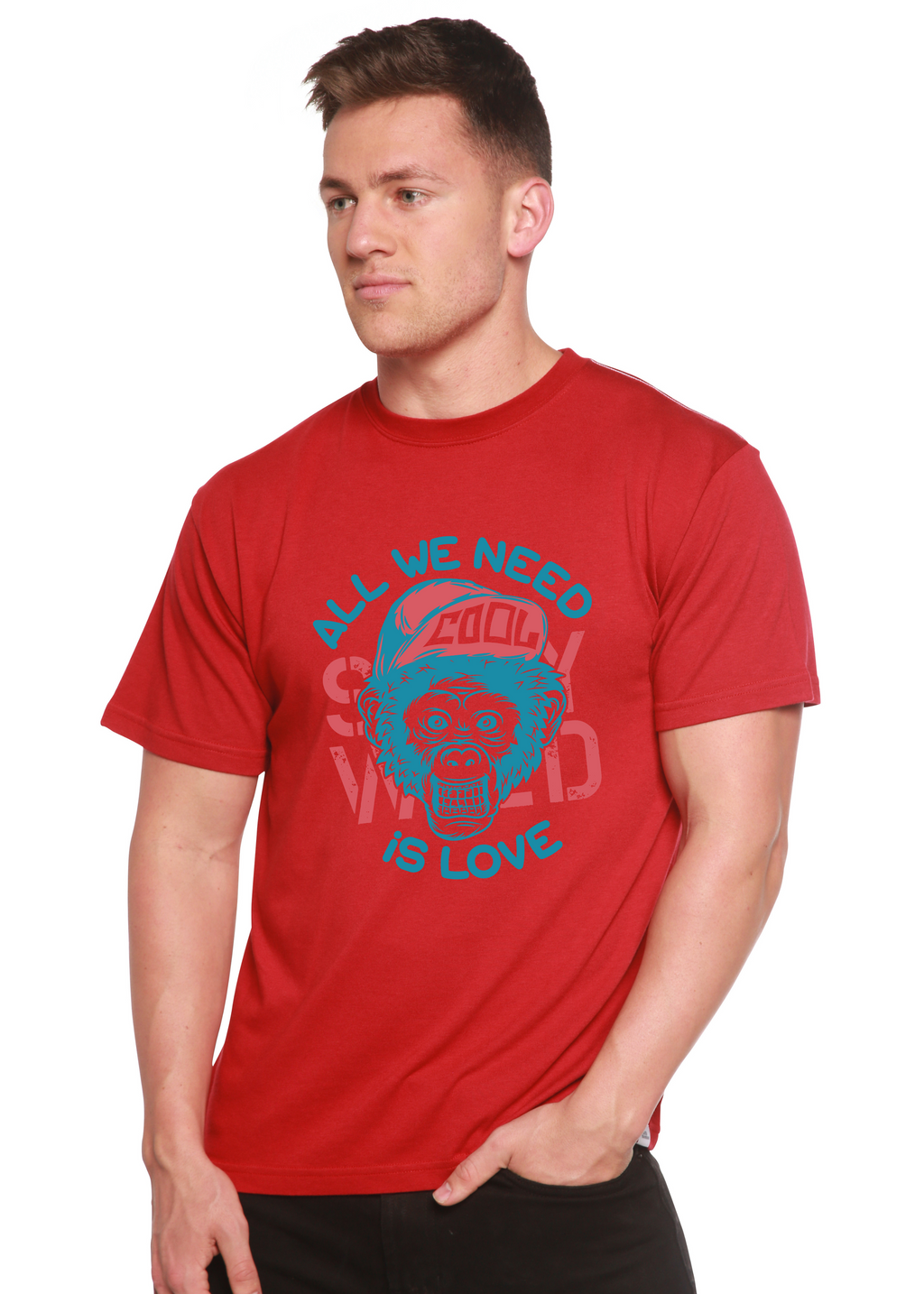 All We Need is Love Men's Bamboo Viscose/Organic Cotton Short Sleeve Graphic T-Shirt - The7Letter