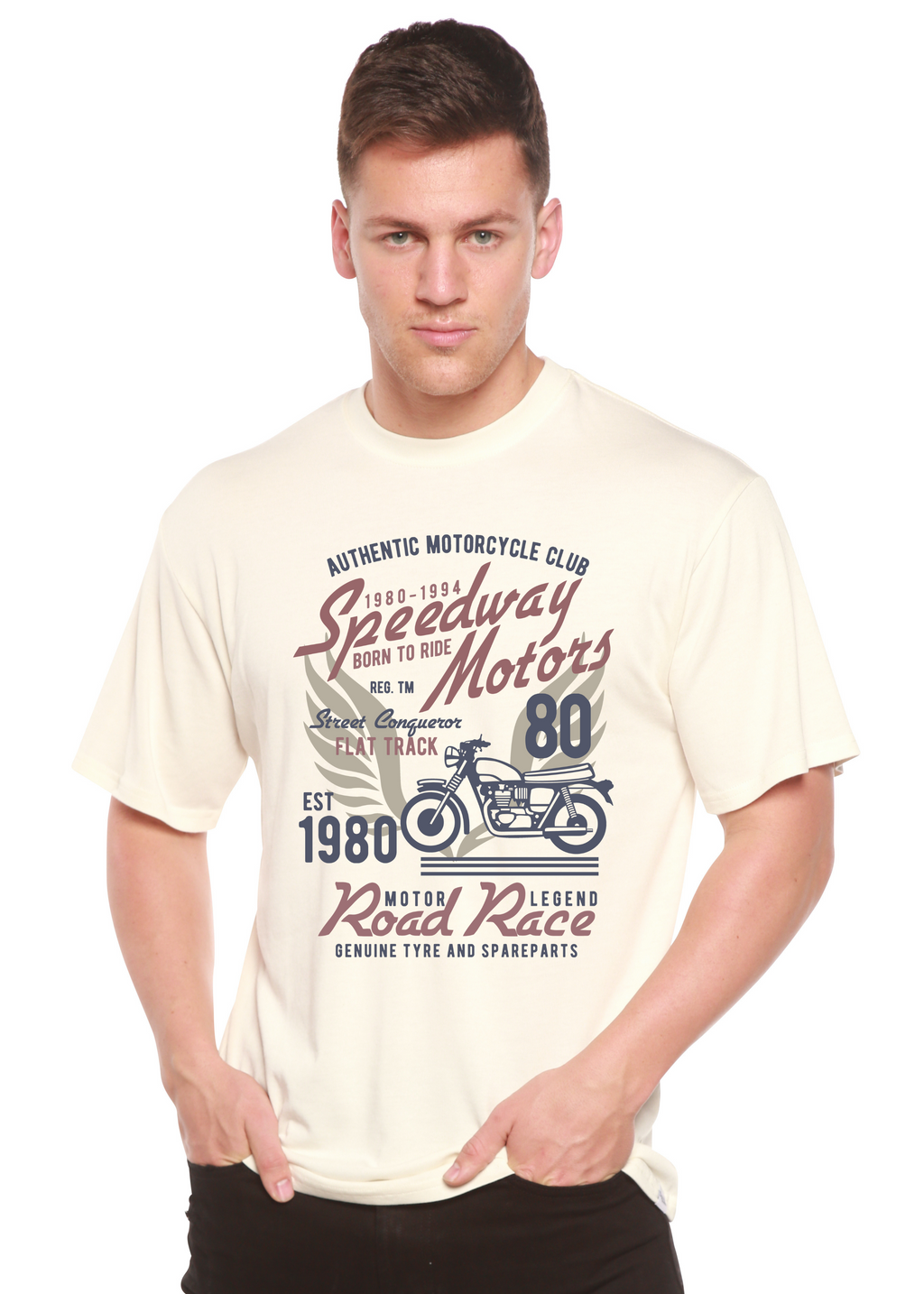 Speedway Motor Spun Bamboo® Men's Bamboo Viscose/Organic Cotton Short Sleeve Graphic T-Shirt - The7Letter