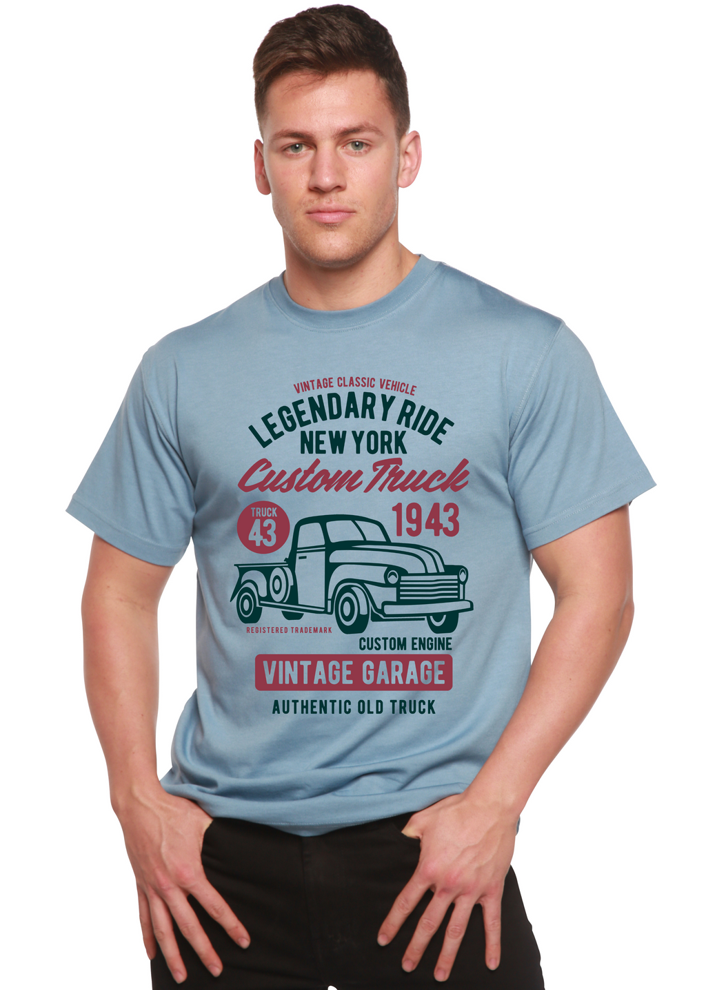 Legendary Ride Custom Truck Men's Bamboo Viscose/Organic Cotton Short Sleeve Graphic T-Shirt - The7Letter