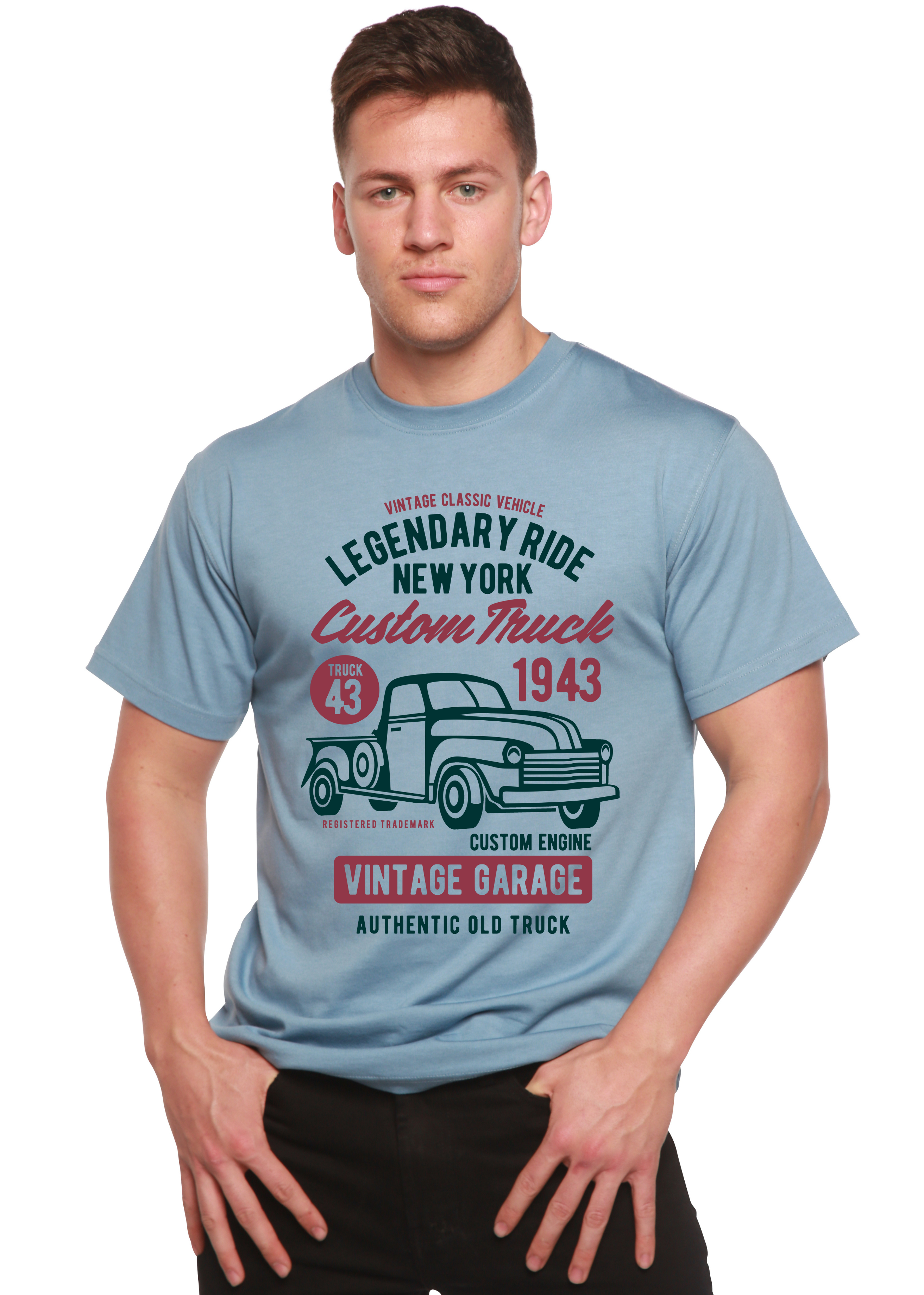 Legendary Ride Custom Truck Men's Bamboo Viscose/Organic Cotton Short Sleeve Graphic T-Shirt - The7Letter