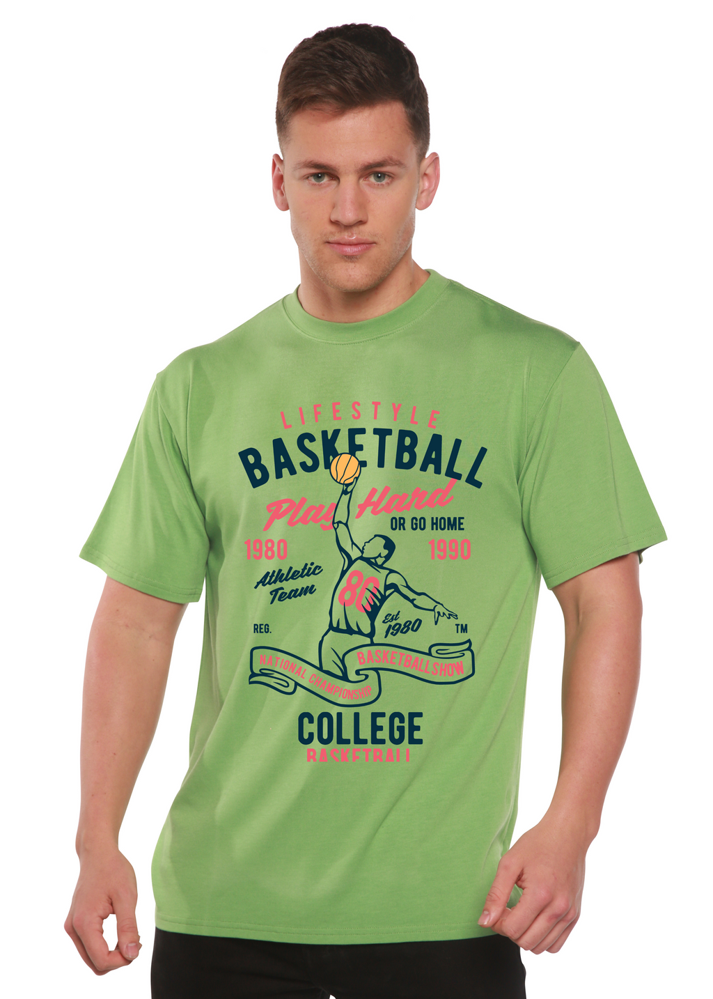 Life Style Basketball Men's Bamboo Viscose/Organic Cotton Short Sleeve Graphic T-Shirt - The7Letter