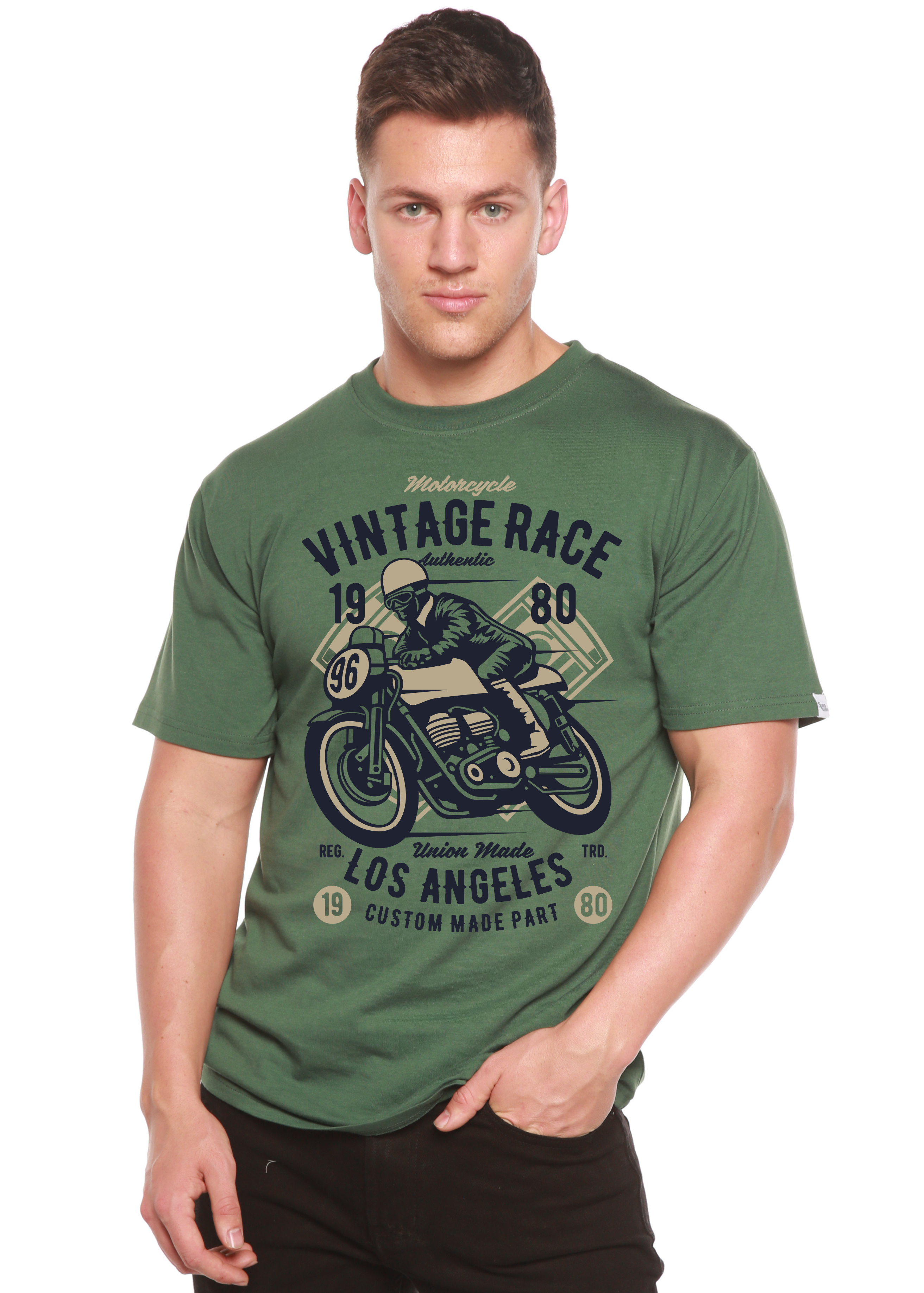 Vintage Race Spun Bamboo® Men's Bamboo Viscose/Organic Cotton Short Sleeve Graphic T-Shirt - The7Letter
