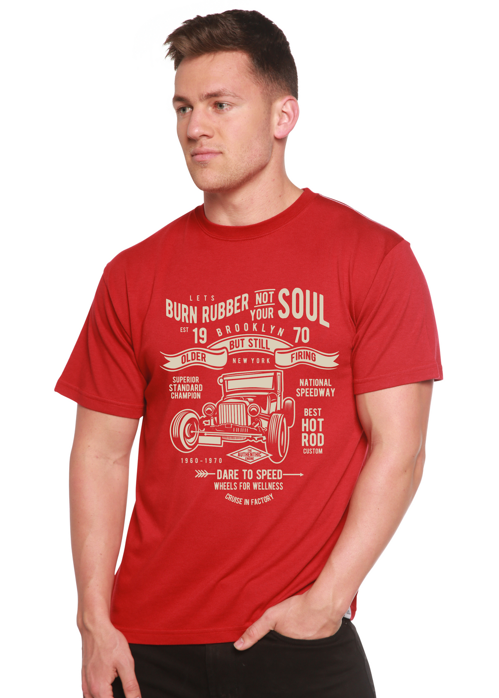 Burn Rubber Men's Bamboo Viscose/Organic Cotton Short Sleeve Graphic T-Shirt - The7Letter
