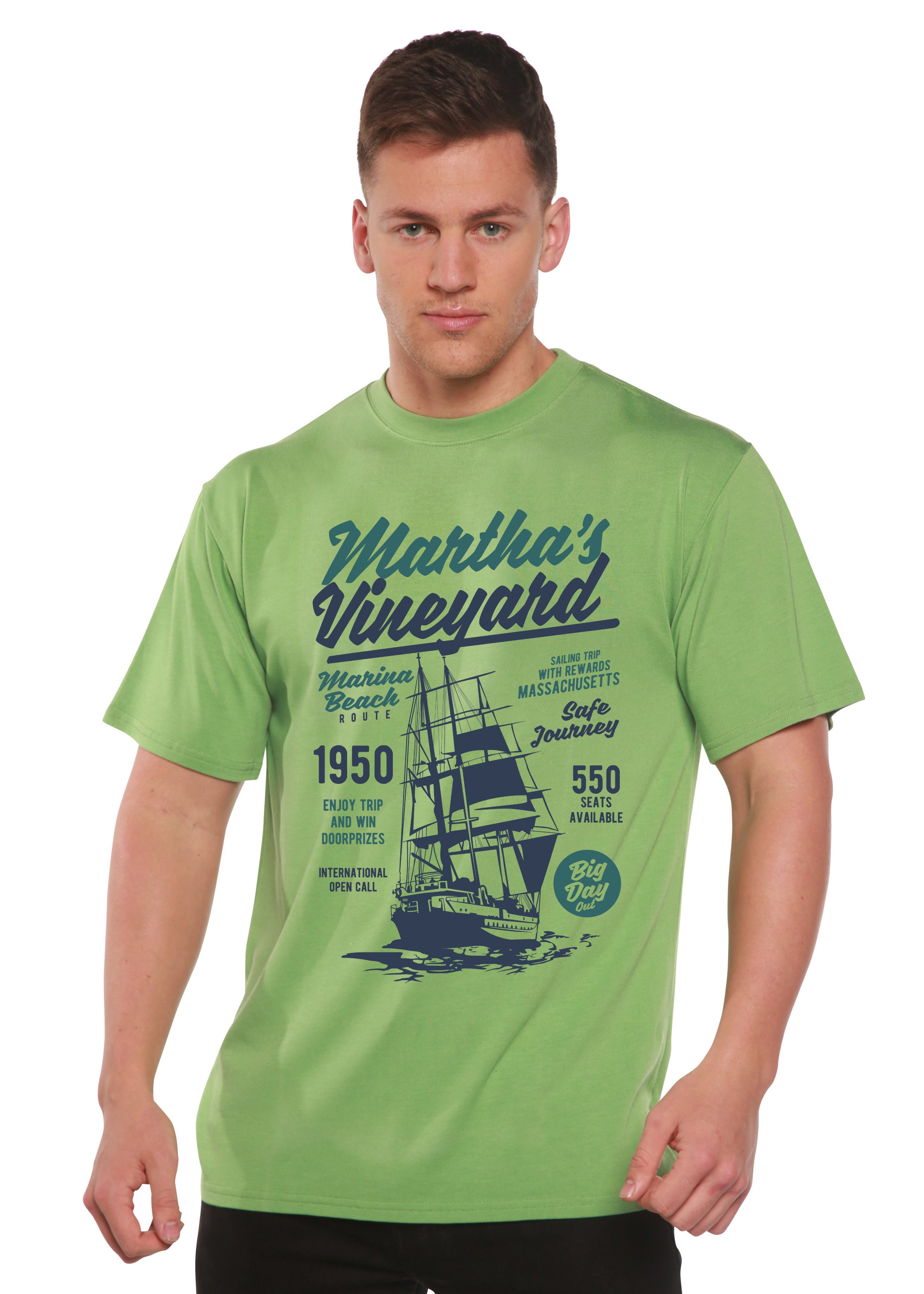 Martha's vineyard Men's Bamboo Viscose/Organic Cotton Short Sleeve Graphic T-Shirt - The7Letter