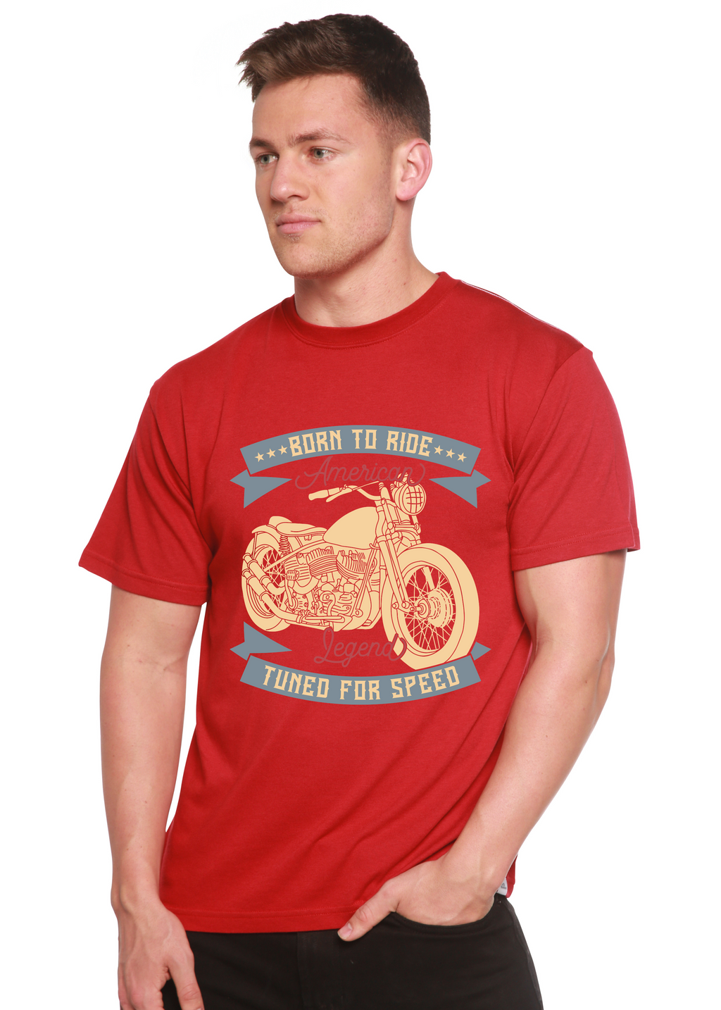 Born To Ride American Legend Men's Bamboo Viscose/Organic Cotton Short Sleeve Graphic T-Shirt - The7Letter