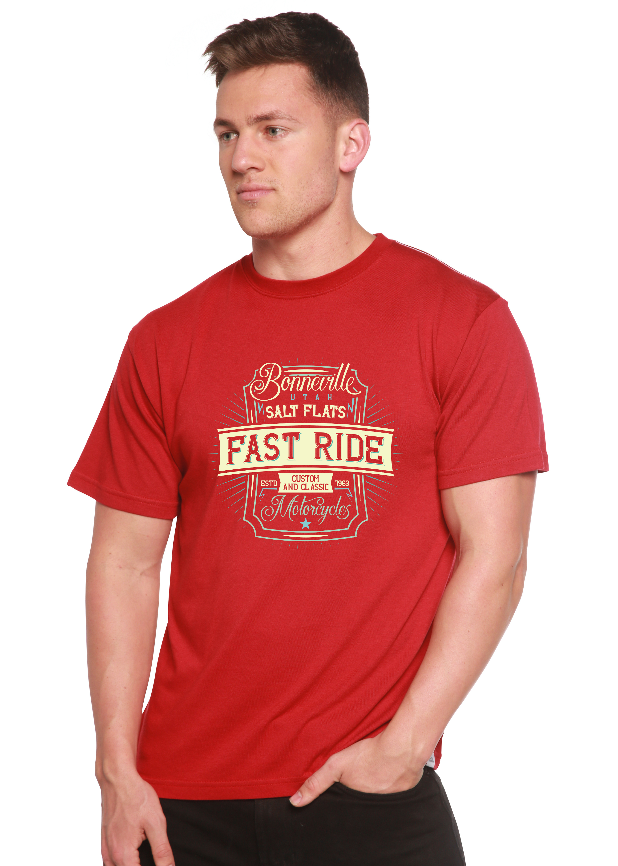 Fast Ride Men's Bamboo Viscose/Organic Cotton Short Sleeve Graphic T-Shirt - The7Letter