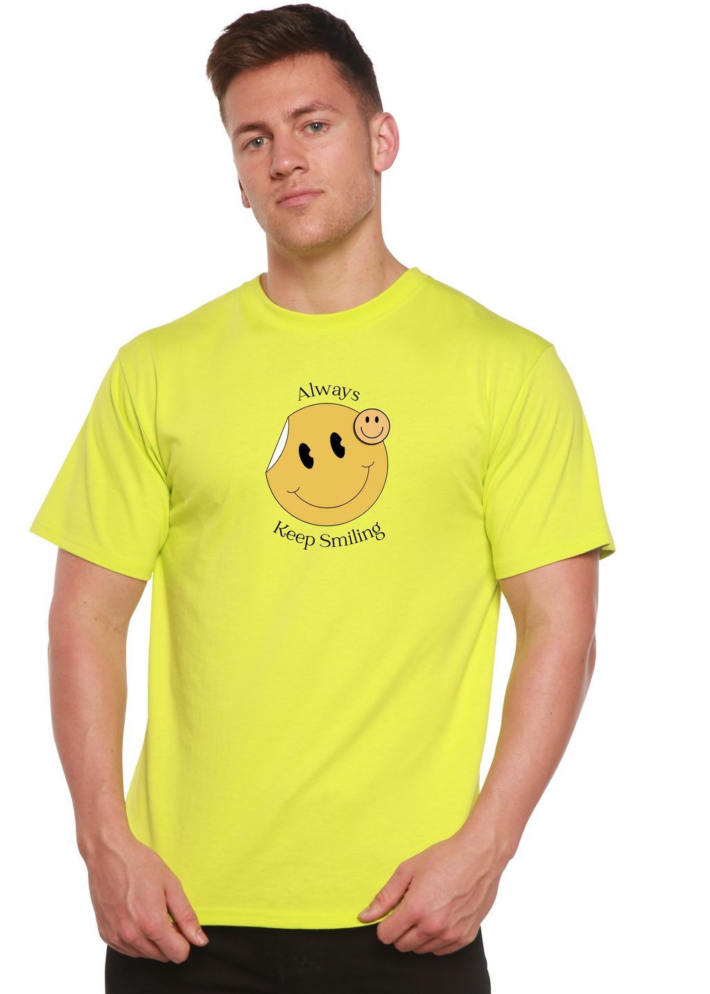 Always Keep Smiling Men's Bamboo Viscose/Organic Cotton Short Sleeve Graphic T-Shirt - The7Letter