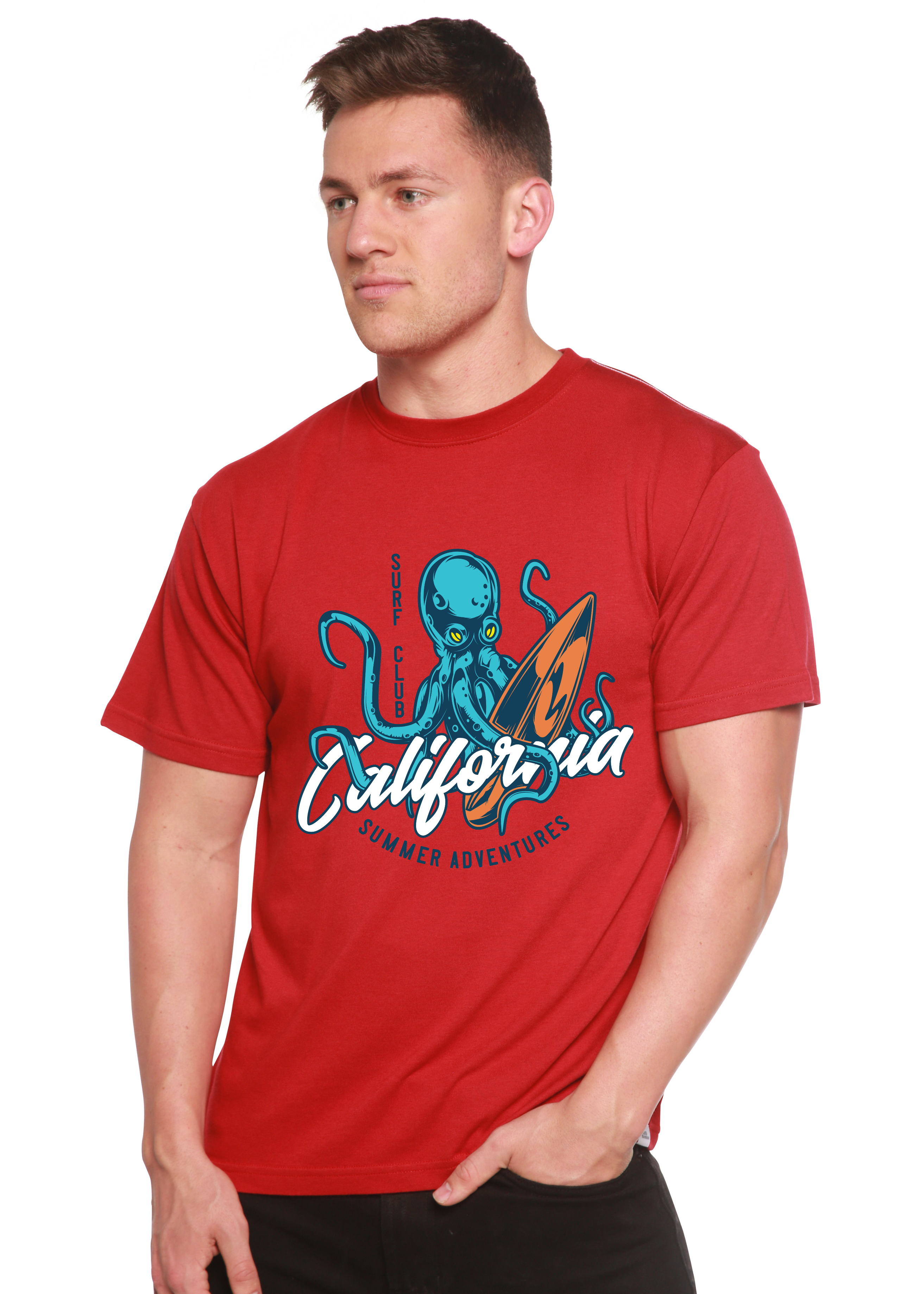 California Summer Adventures Men's Bamboo Viscose/Organic Cotton Short Sleeve Graphic T-Shirt - The7Letter