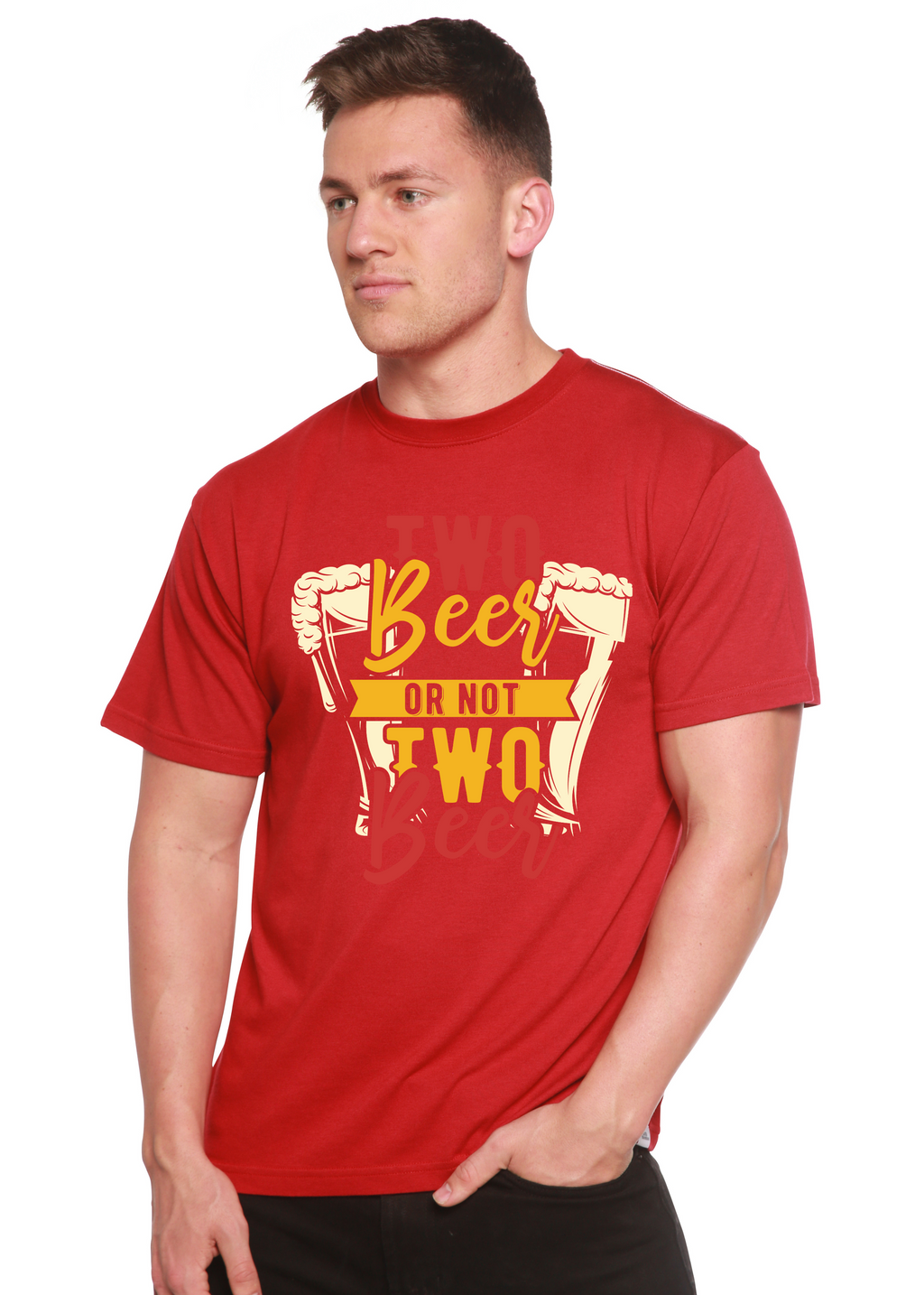 Two Beer Men's Bamboo Viscose/Organic Cotton Short Sleeve Graphic T-Shirt - The7Letter