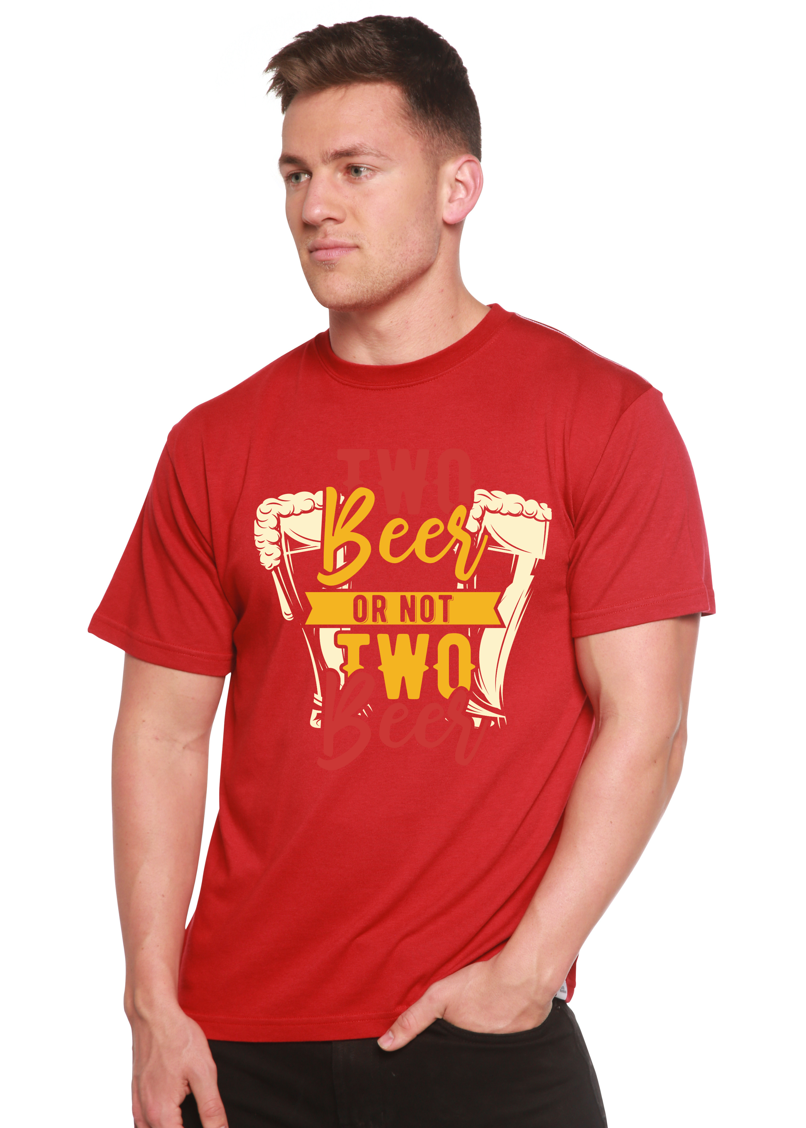 Two Beer Men's Bamboo Viscose/Organic Cotton Short Sleeve Graphic T-Shirt - The7Letter