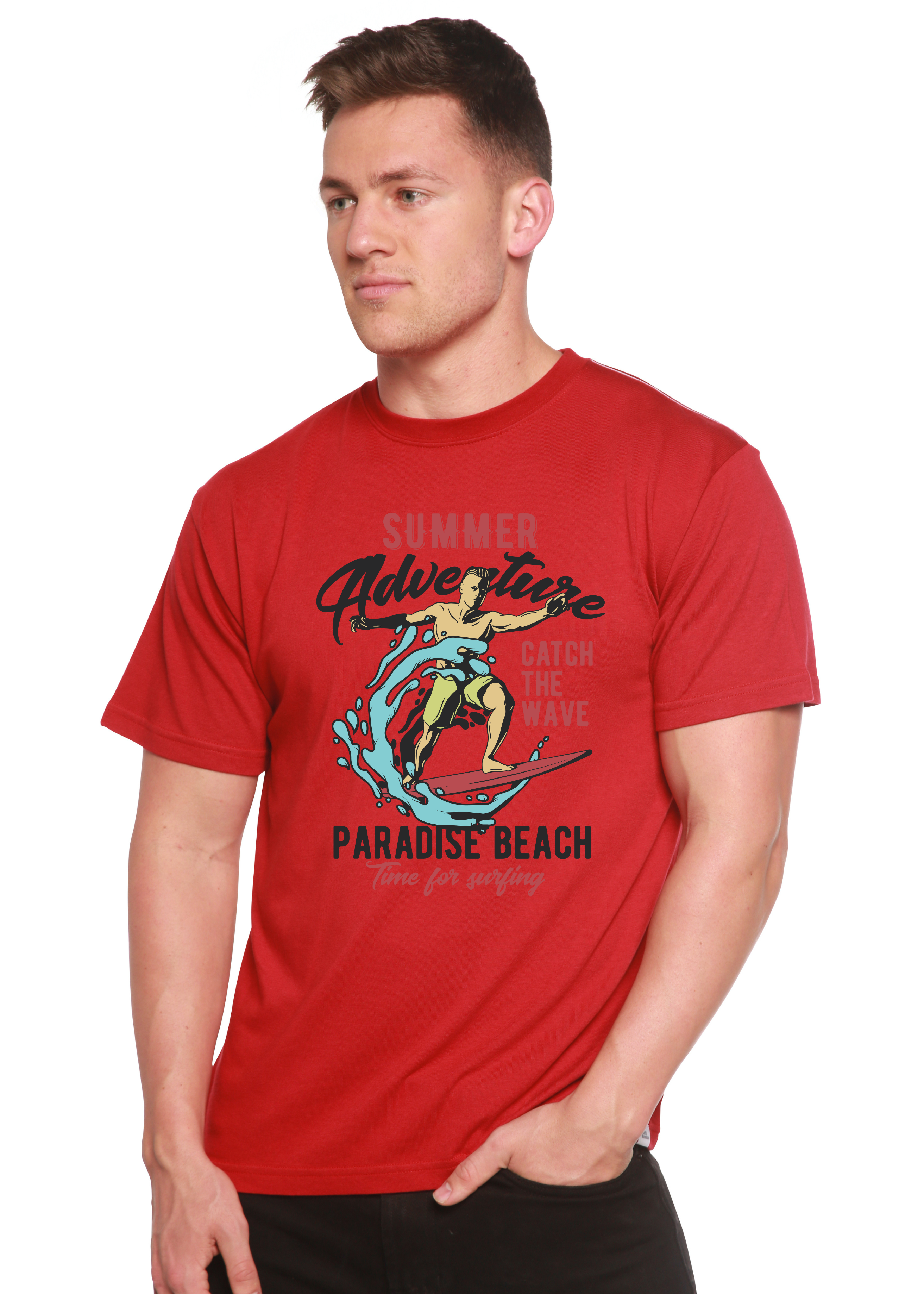 Catch The Wave Men's Bamboo Viscose/Organic Cotton Short Sleeve Graphic T-Shirt - The7Letter