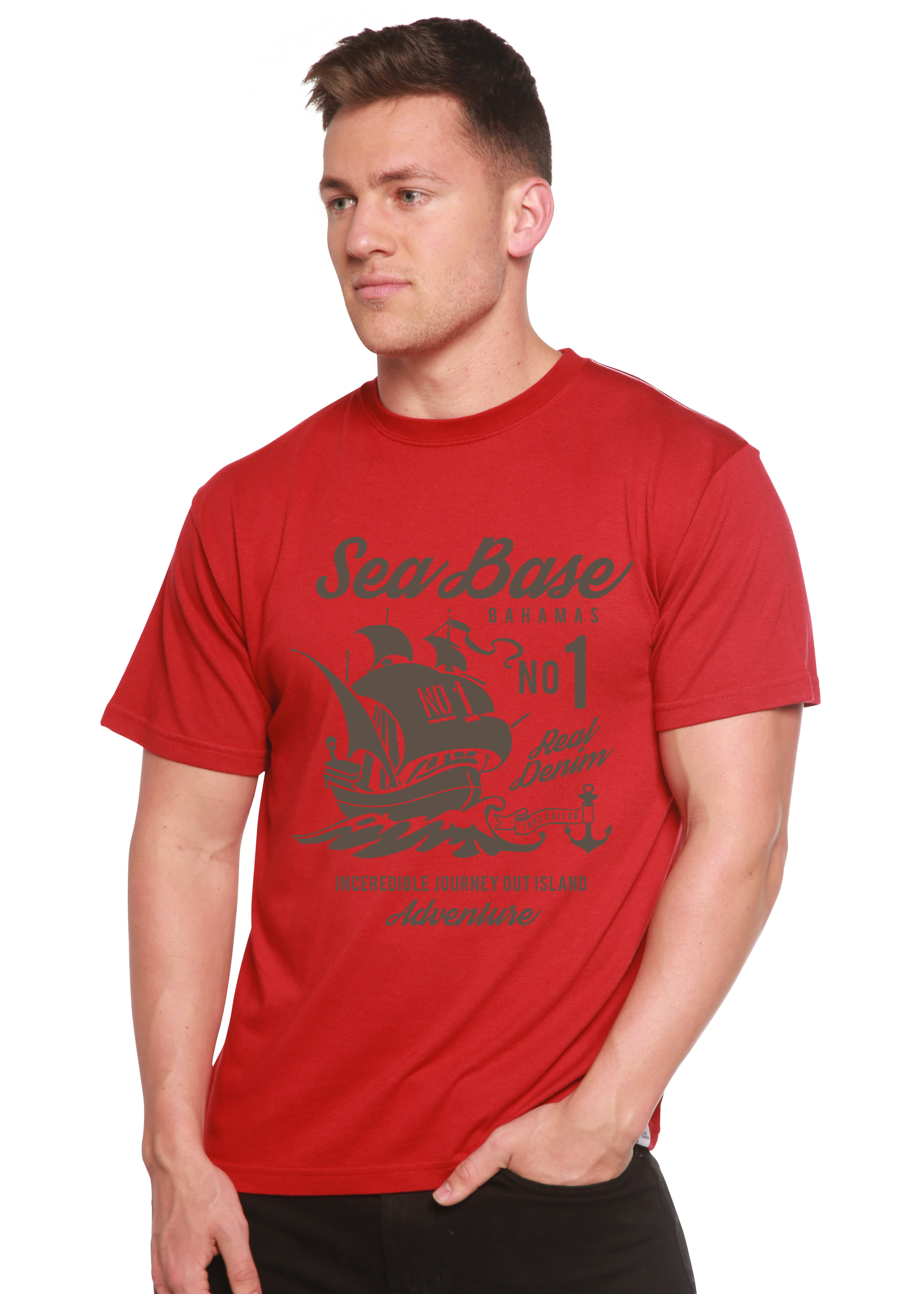 Sea Base Spun Bamboo® Men's Bamboo Viscose/Organic Cotton Short Sleeve Graphic T-Shirt - The7Letter