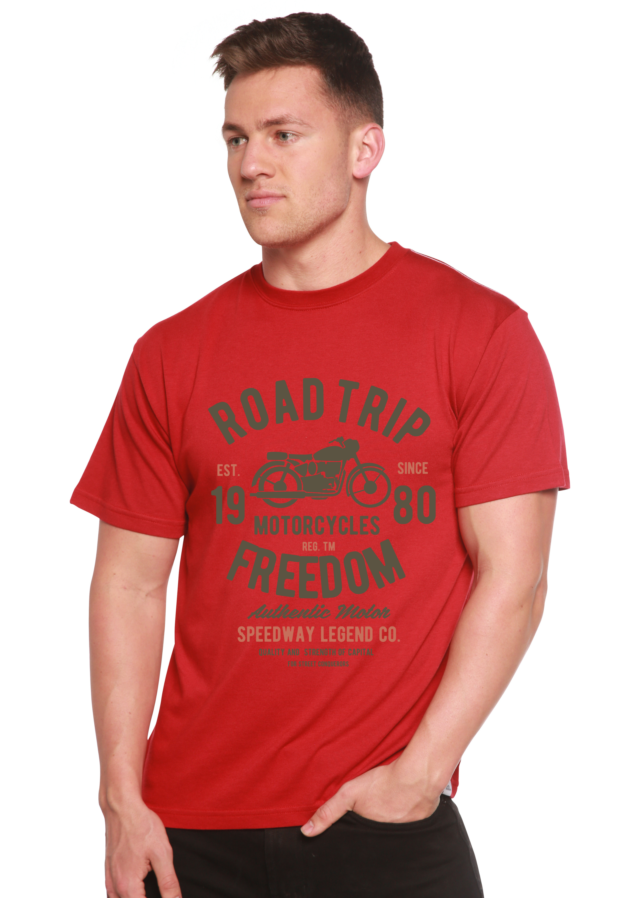 Road Trip Spun Bamboo® Men's Bamboo Viscose/Organic Cotton Short Sleeve Graphic T-Shirt - The7Letter
