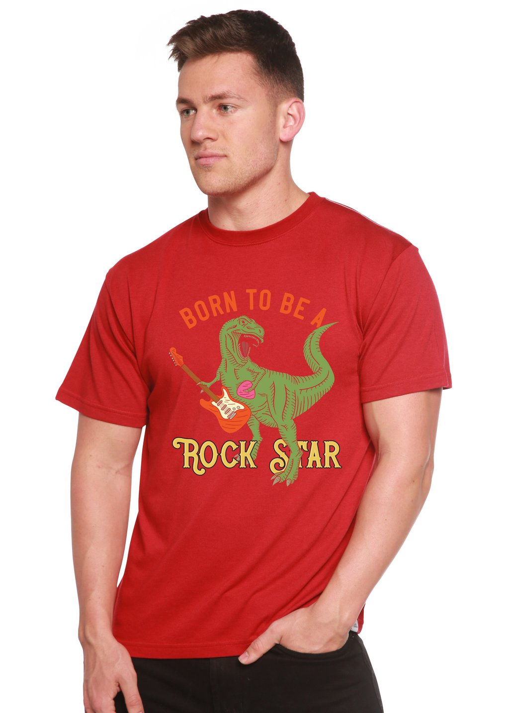 Born To Be A Rock Star Men's Bamboo Viscose/Organic Cotton Short Sleeve Graphic T-Shirt - The7Letter
