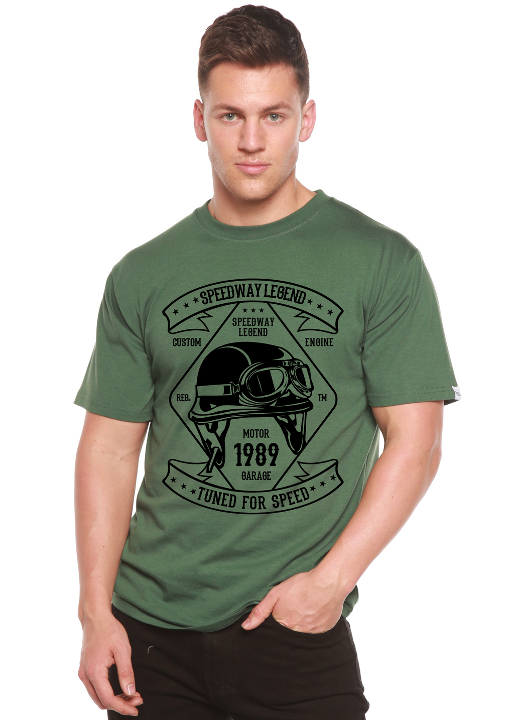 Speedway Legend Spun Bamboo® Men's Bamboo Viscose/Organic Cotton Short Sleeve Graphic T-Shirt - The7Letter