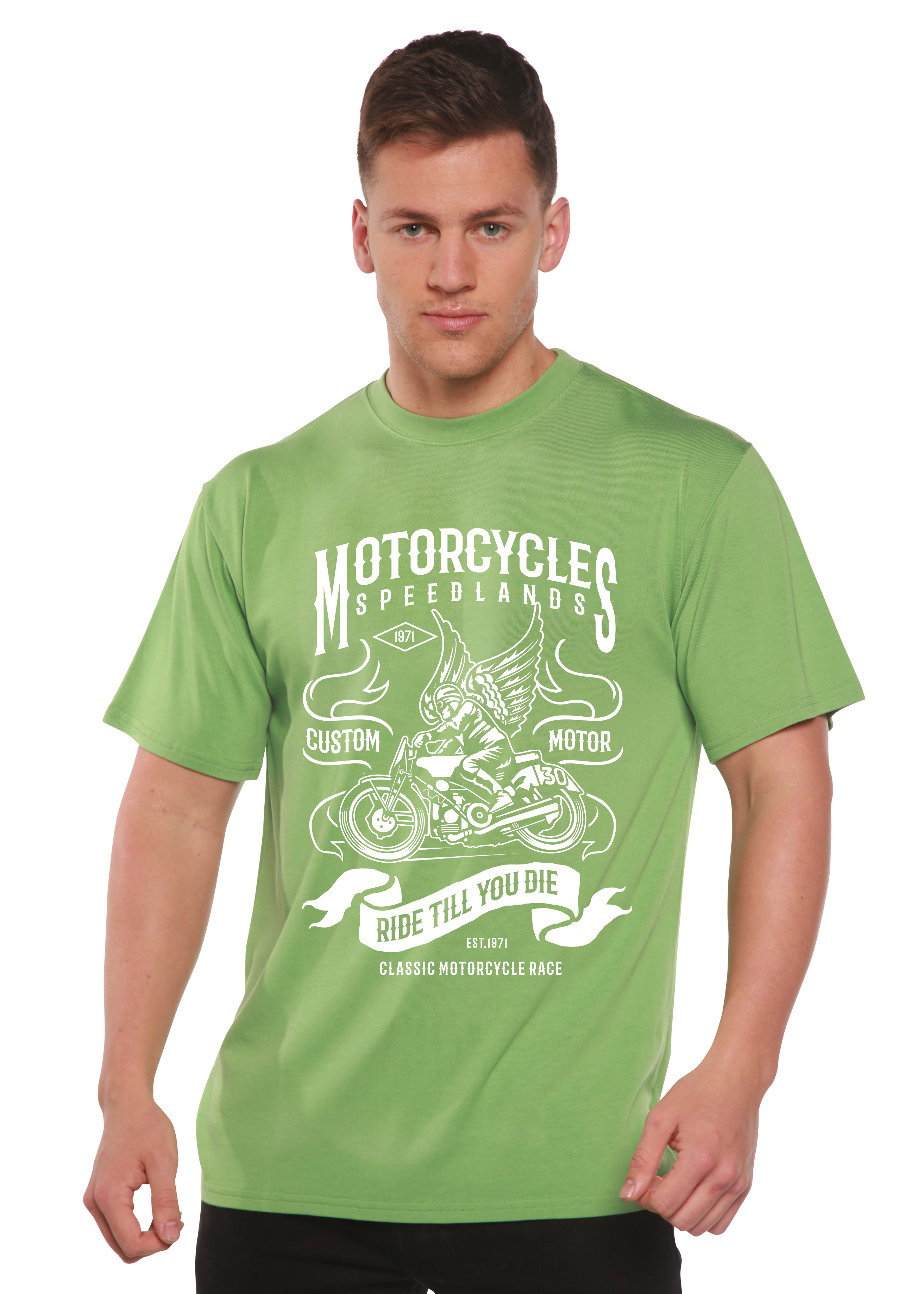 Motorcycles Men's Bamboo Viscose/Organic Cotton Short Sleeve Graphic T-Shirt - The7Letter