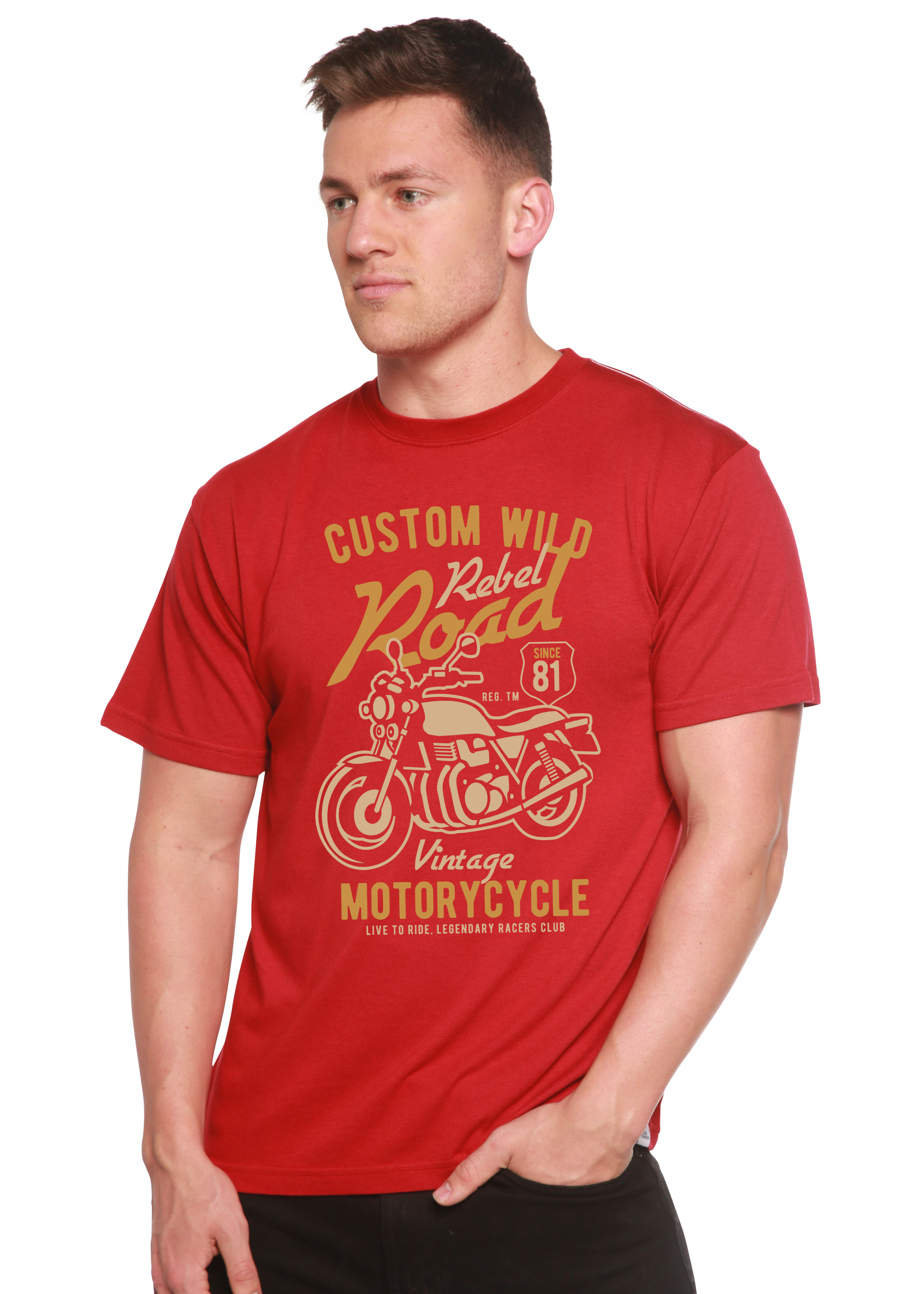 Custom Wild Men's Bamboo Viscose/Organic Cotton Short Sleeve Graphic T-Shirt - The7Letter