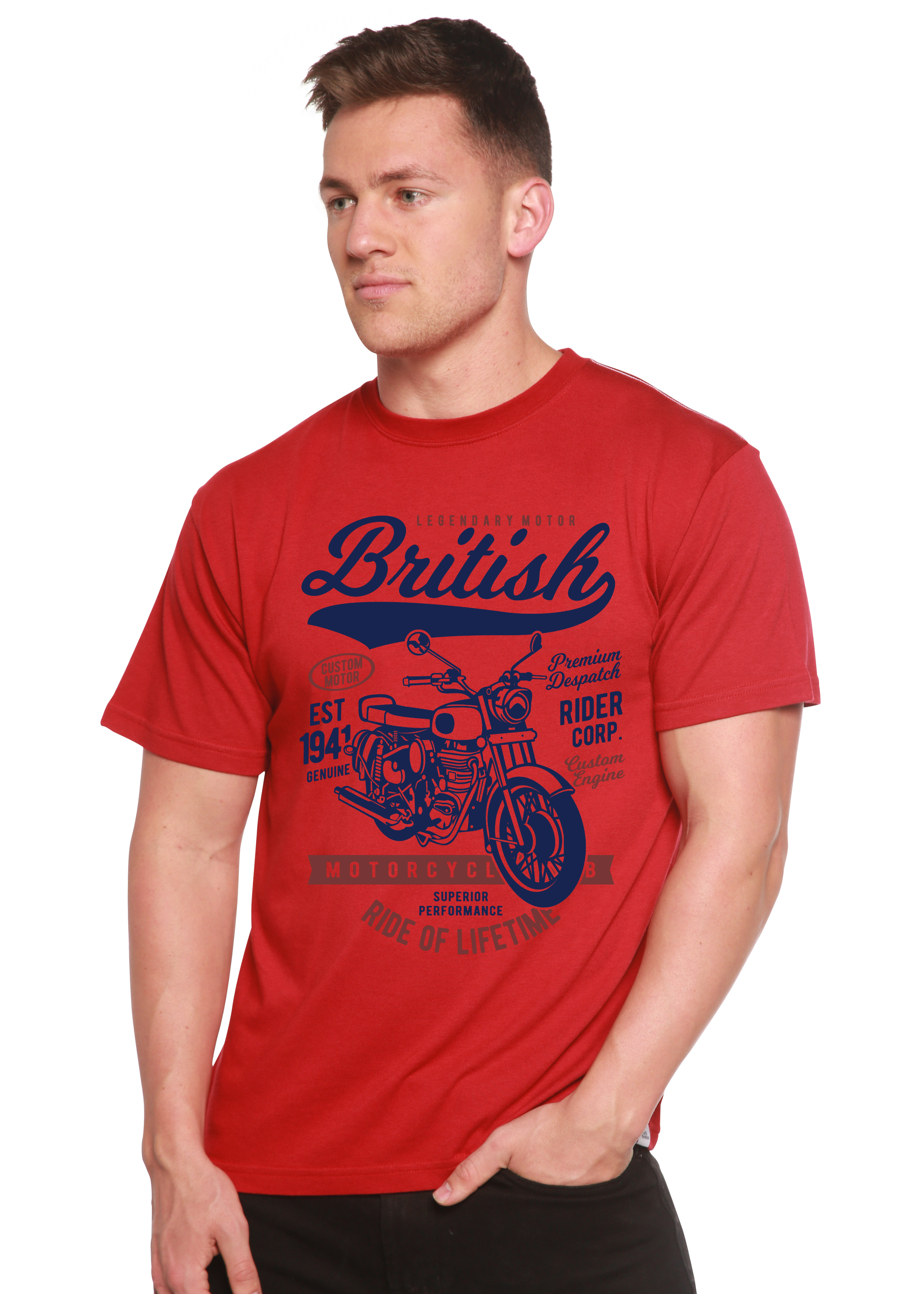 British Motorcycle Men's Bamboo Viscose/Organic Cotton Short Sleeve Graphic T-Shirt - The7Letter