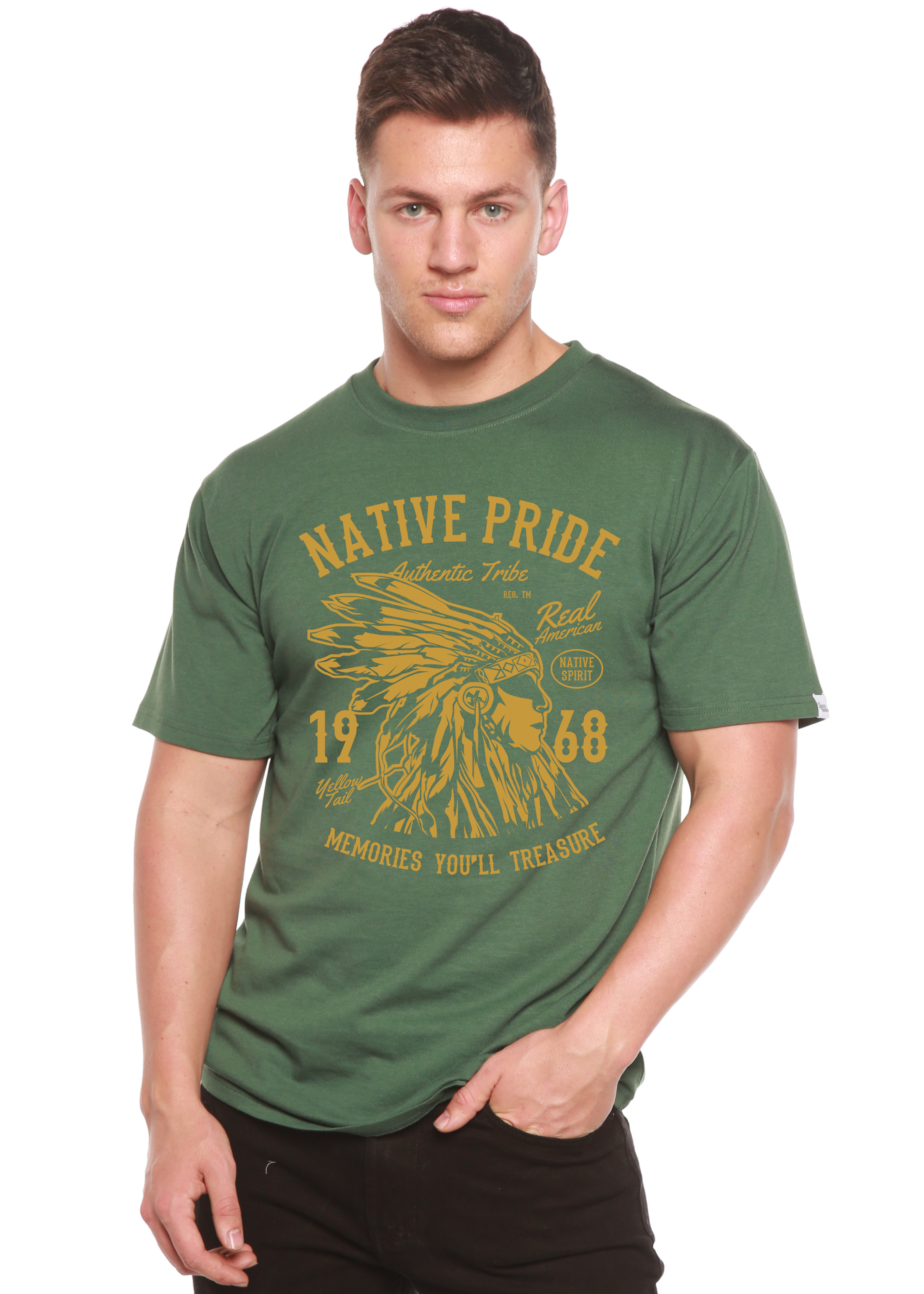 Native Pride Spun Bamboo® Men's Bamboo Viscose/Organic Cotton Short Sleeve Graphic T-Shirt - The7Letter