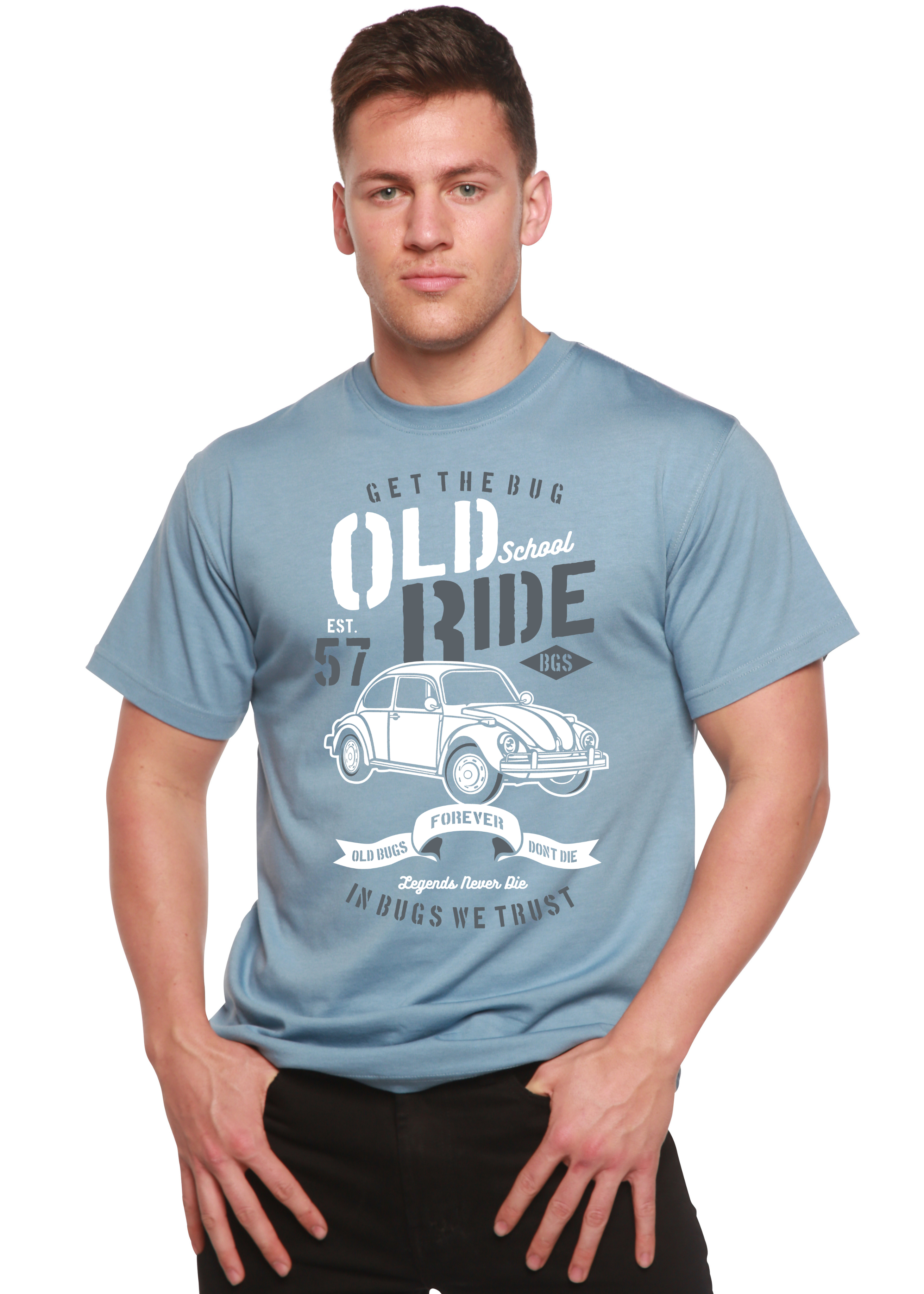 Old School Ride Spun Bamboo® Men's Bamboo Viscose/Organic Cotton Short Sleeve Graphic T-Shirt - The7Letter