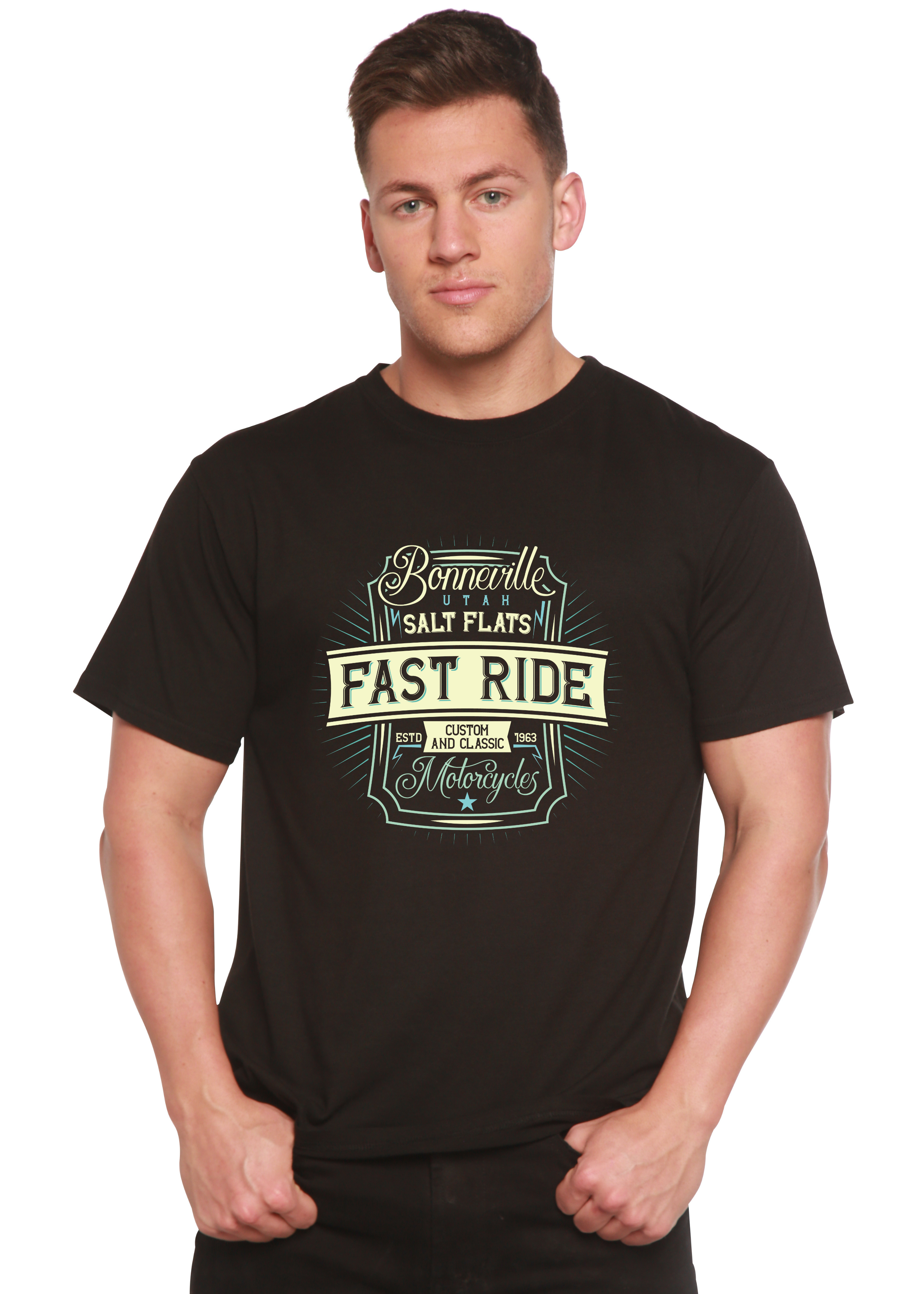 Fast Ride Men's Bamboo Viscose/Organic Cotton Short Sleeve Graphic T-Shirt - The7Letter