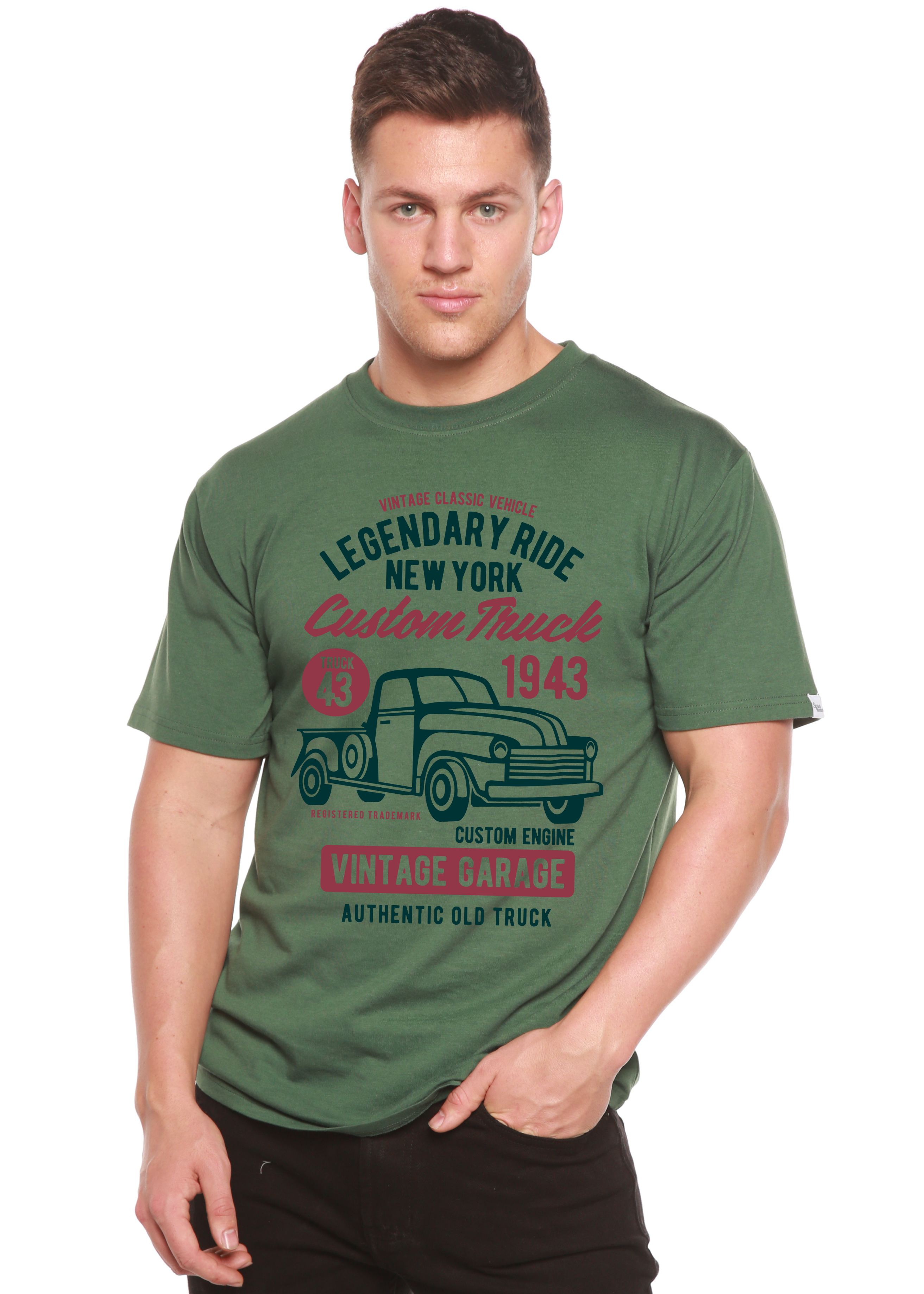 Legendary Ride Custom Truck Men's Bamboo Viscose/Organic Cotton Short Sleeve Graphic T-Shirt - The7Letter