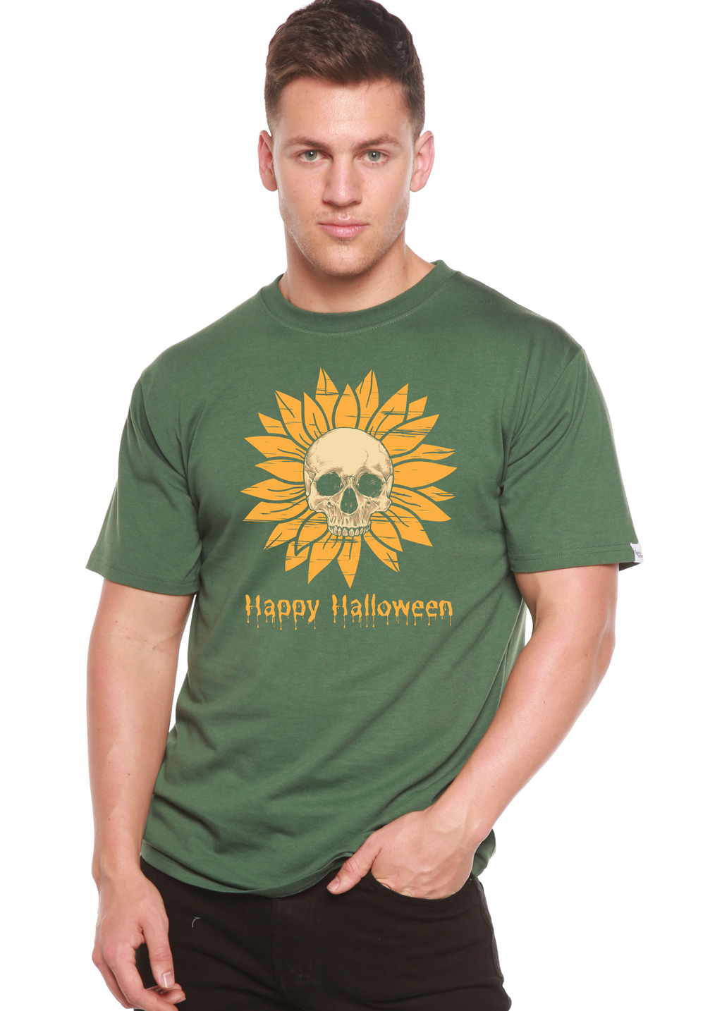 Happy Halloween Day Men's Bamboo Viscose/Organic Cotton Short Sleeve Graphic T-Shirt - The7Letter