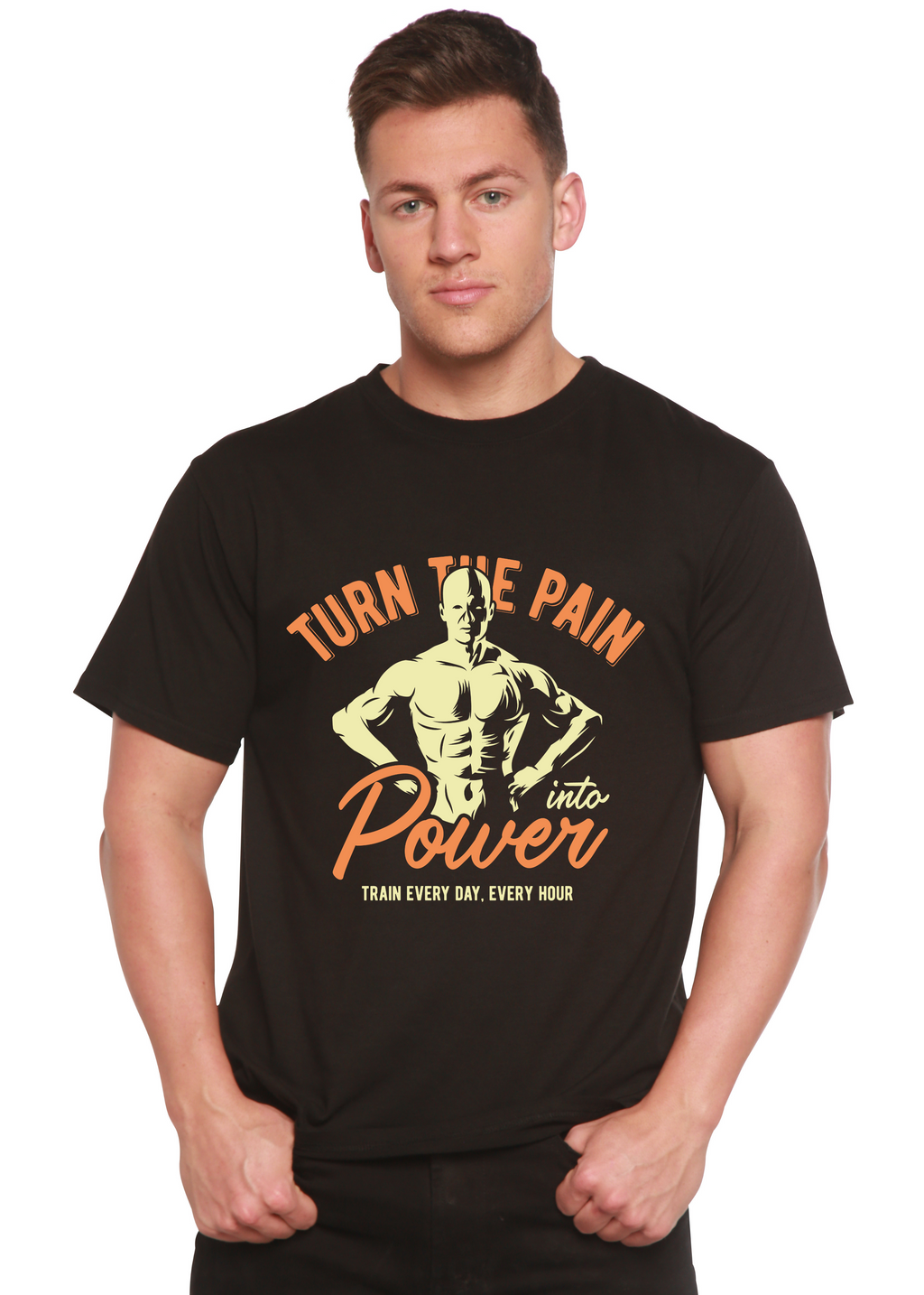 Turn The Pain Men's Bamboo Viscose/Organic Cotton Short Sleeve Graphic T-Shirt - The7Letter