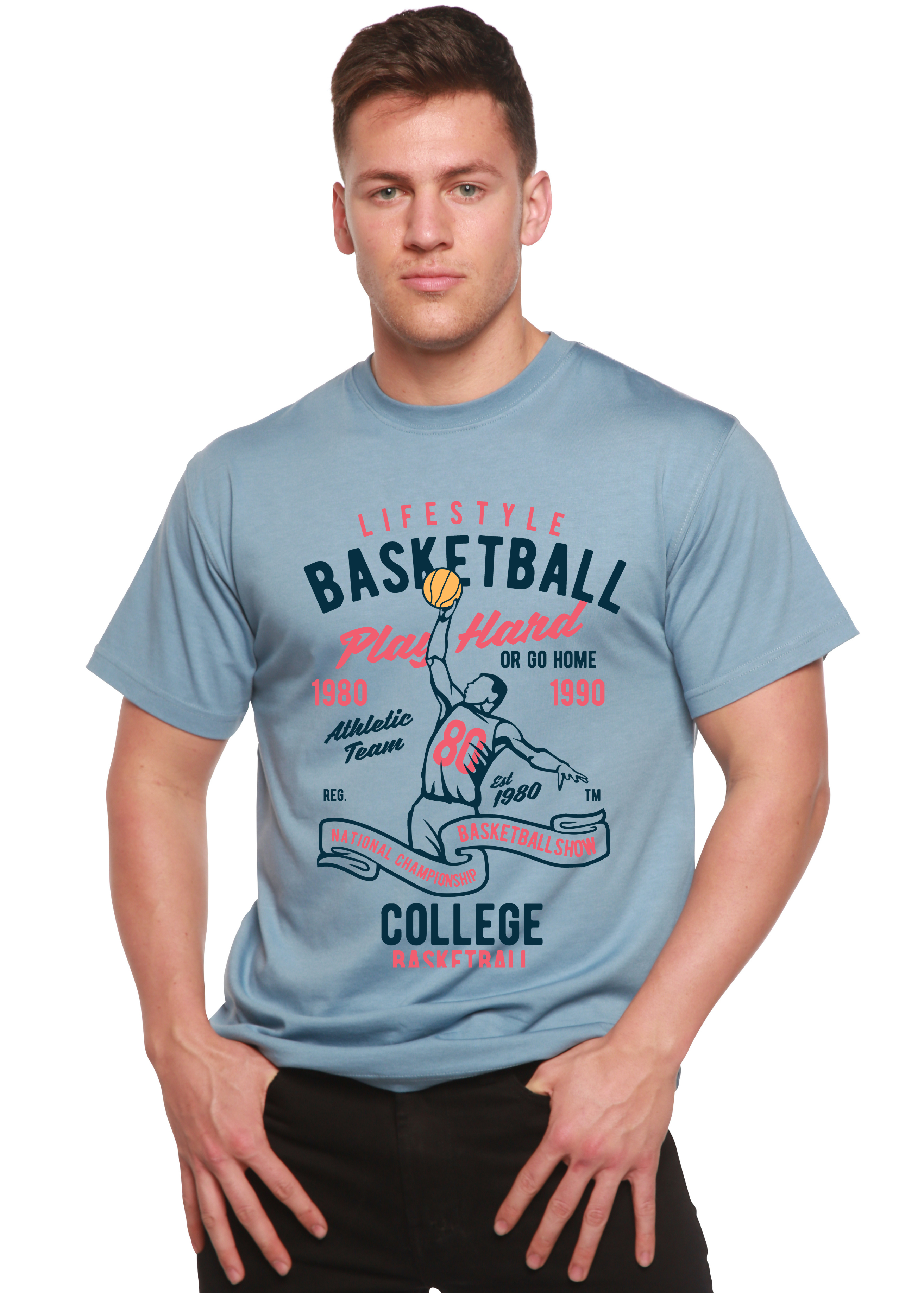 Life Style Basketball Men's Bamboo Viscose/Organic Cotton Short Sleeve Graphic T-Shirt - The7Letter