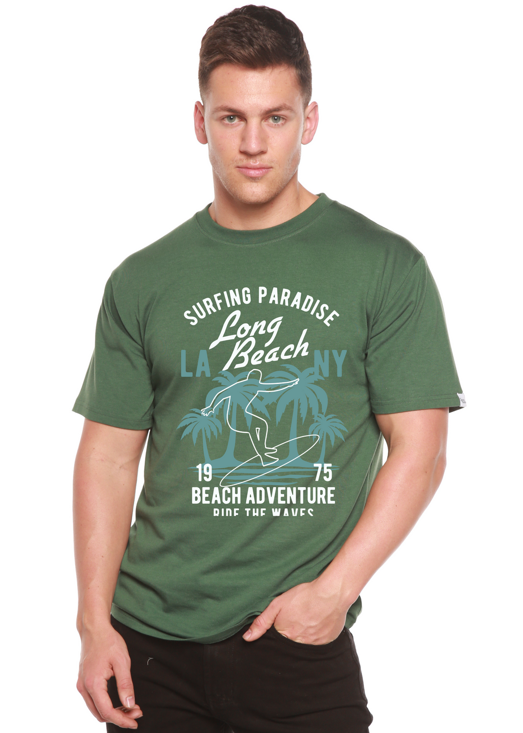 Beach Adventure Men's Bamboo Viscose/Organic Cotton Short Sleeve Graphic T-Shirt - The7Letter